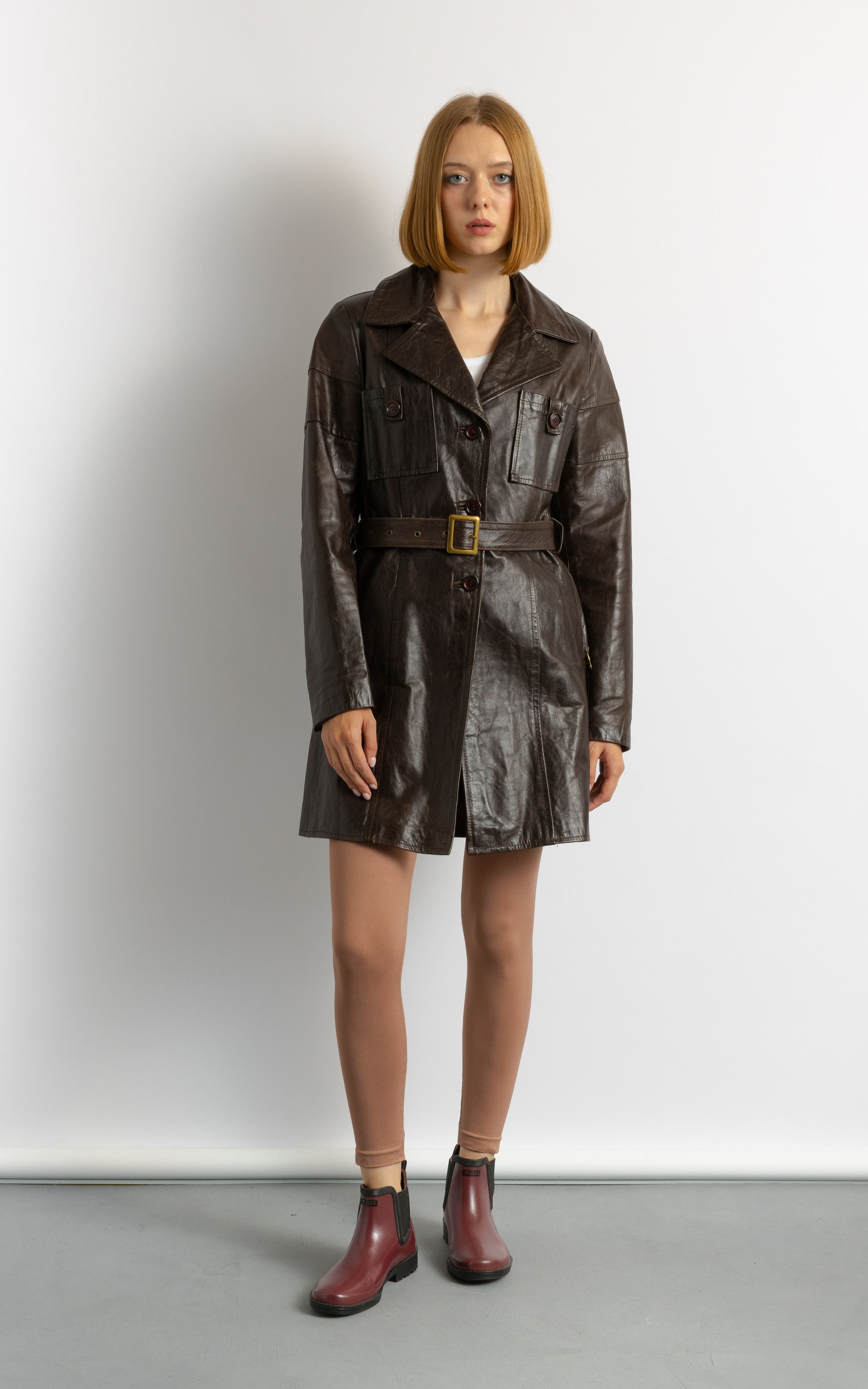 Vintage Leather Blazer Biker Outwear Autumn Coat 8711 Size L / US 10 / IT 46 - 3 Thumbnail
