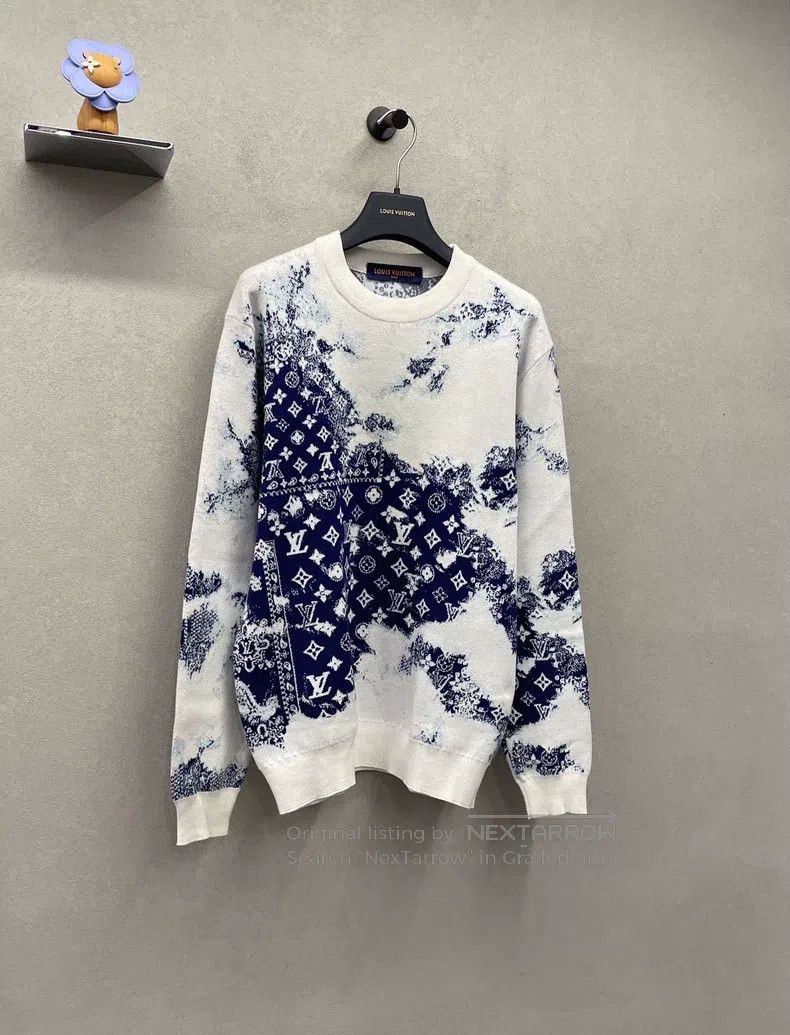 Louis Vuitton Louis Vuitton Tie-dyed Logo cashew Jersey sweater Size US L / EU 52-54 / 3 - 3 Thumbnail