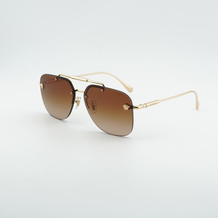 Versace Versace VE2296 100213 Sunglasses Gold Aviator Frame, Brown G Size ONE SIZE - 1 Thumbnail