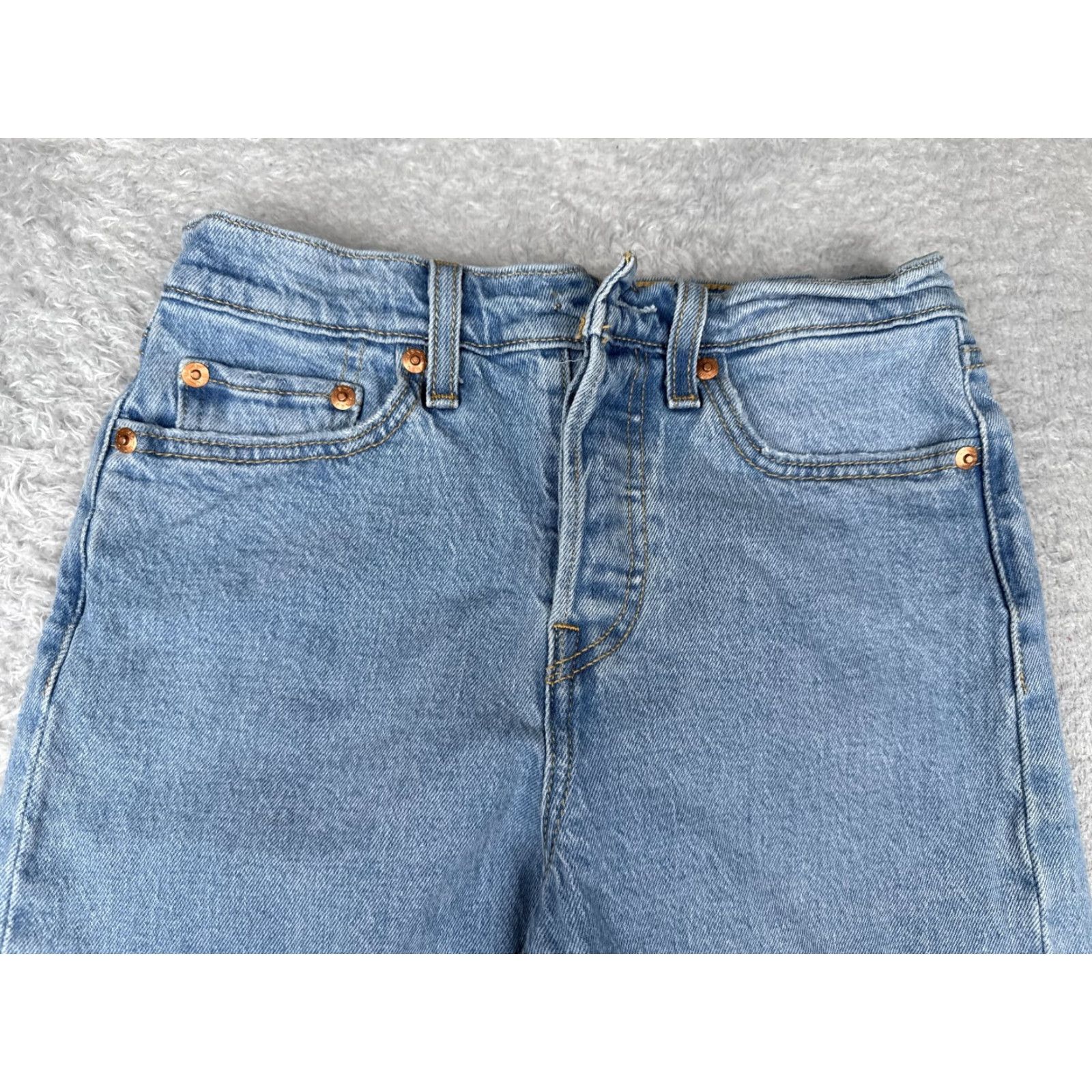 Levi's Levis Jeans Womens 25 Blue Premium Wedgie Light High Rise Button Fly Denim Size 42" / US 20 - 5 Thumbnail
