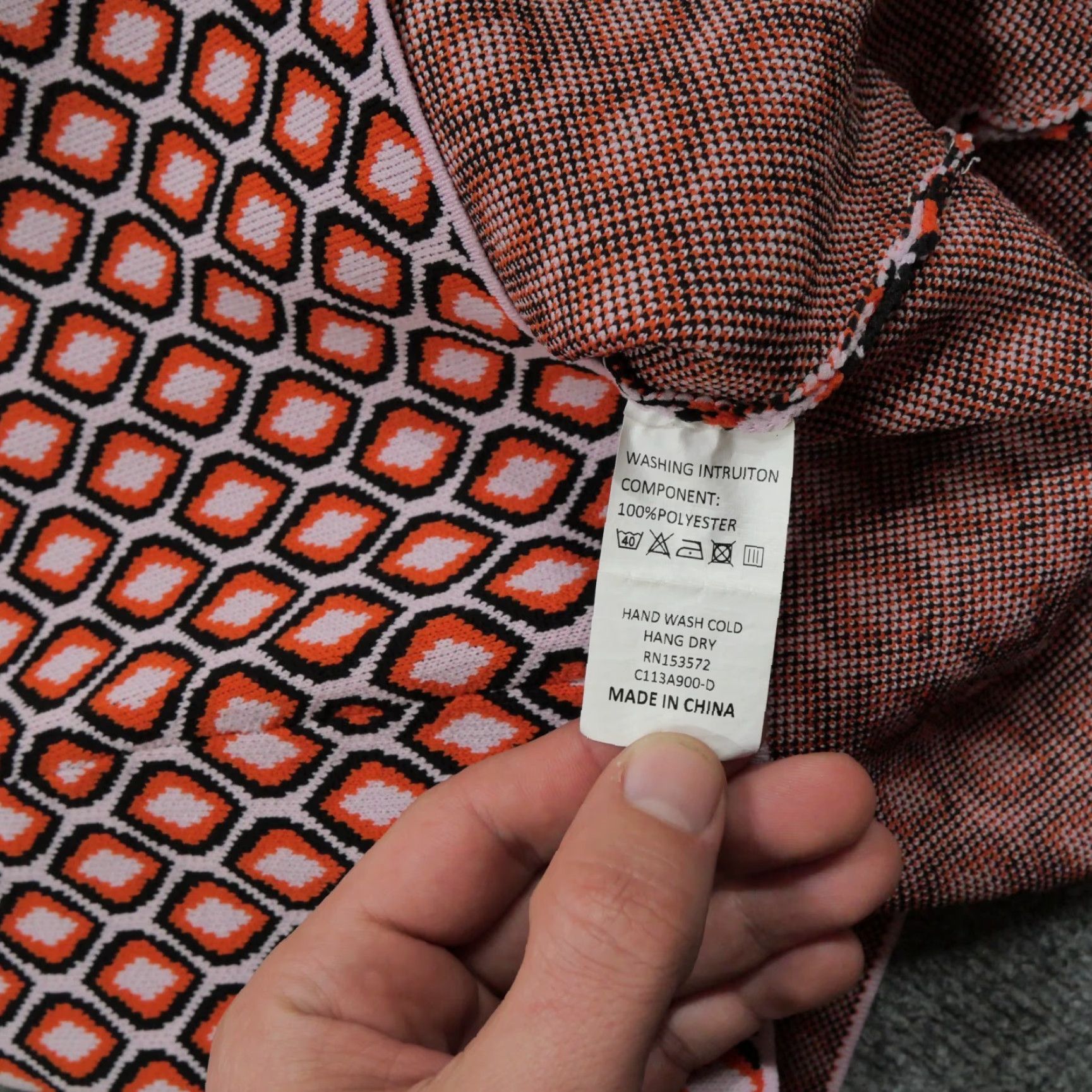 Pinko Bohme Dress Womens XS Mini Knit Retro Orange Pink Short Sleeve Collared Casual Size XS / US 0-2 / IT 36-38 - 5 Thumbnail