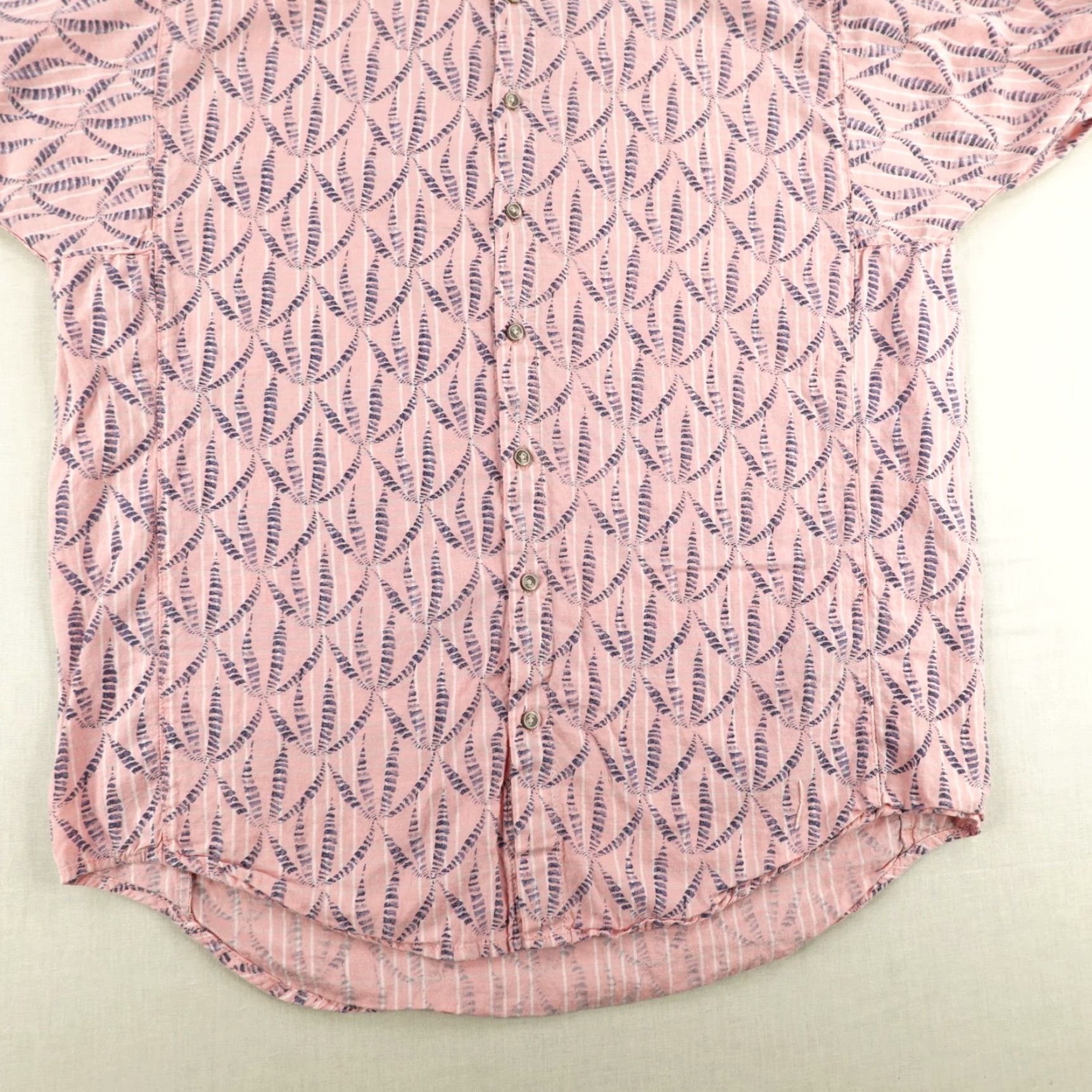 Scotch & Soda VINTAGE Scotch & Soda Shirt Men Large Pink Abstract Geometric Short Sleeve Summer Button-Up Outdoor Size US L / EU 52-54 / 3 - 3 Thumbnail