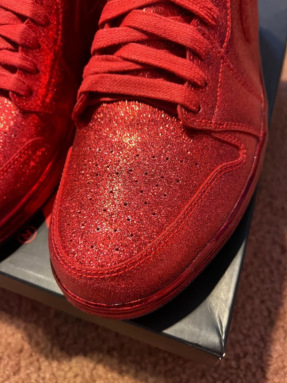 Jordan Brand Nike Air Jordan 1 Retro Legends of Summer Red Glitter Size US 10.5 / EU 43-44 - 4 Thumbnail