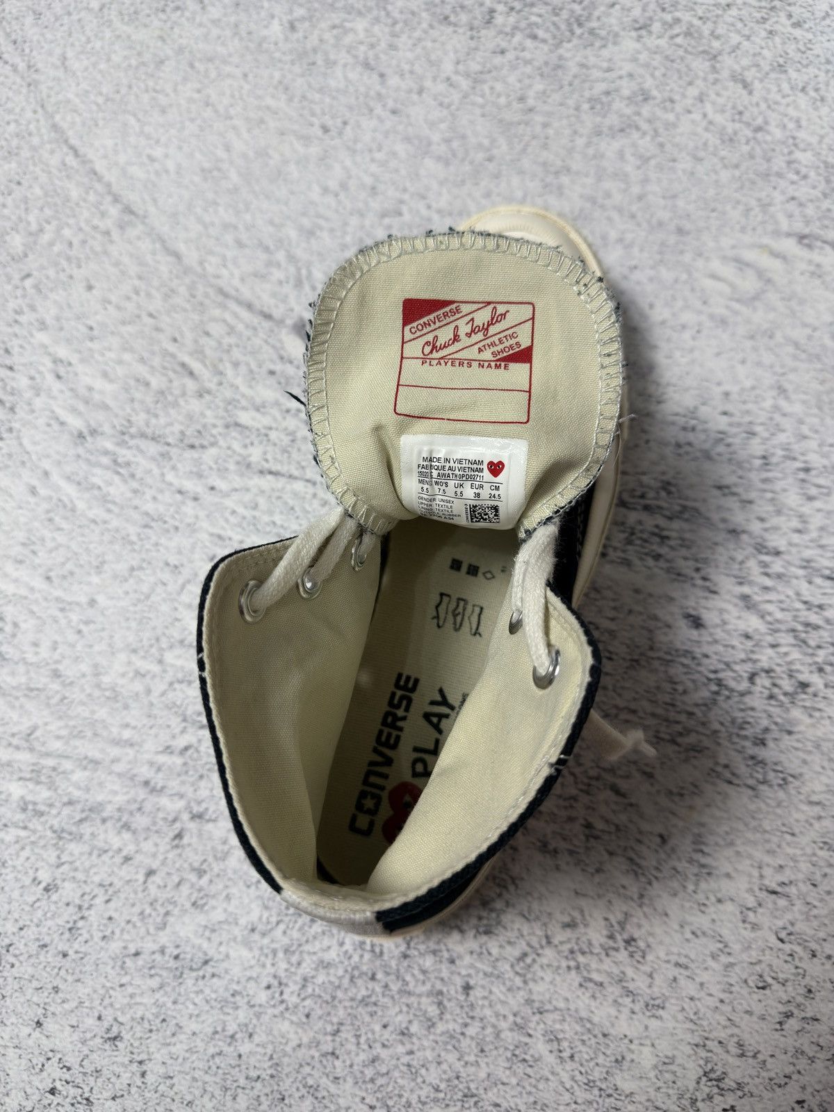 Comme des Garcons PLAY × Converse Comme Des Garçons Play x Converse High Top Sneakers Woman Size US 8 / IT 38 - 13 Thumbnail