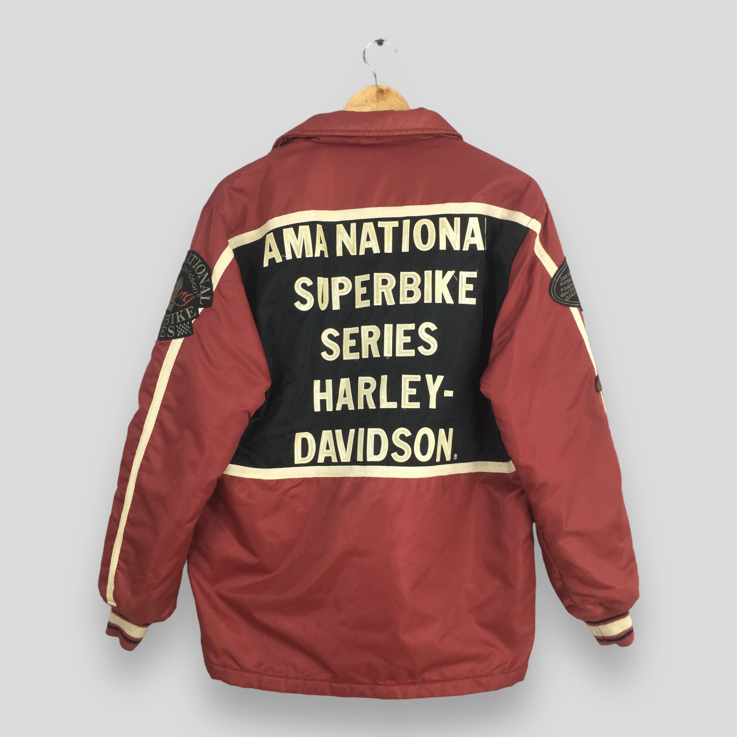 Harley Davidson Vintage 90s Harley Davidson Motorcycles Button Red Jacket Size US M / EU 48-50 / 2 - 1 Thumbnail