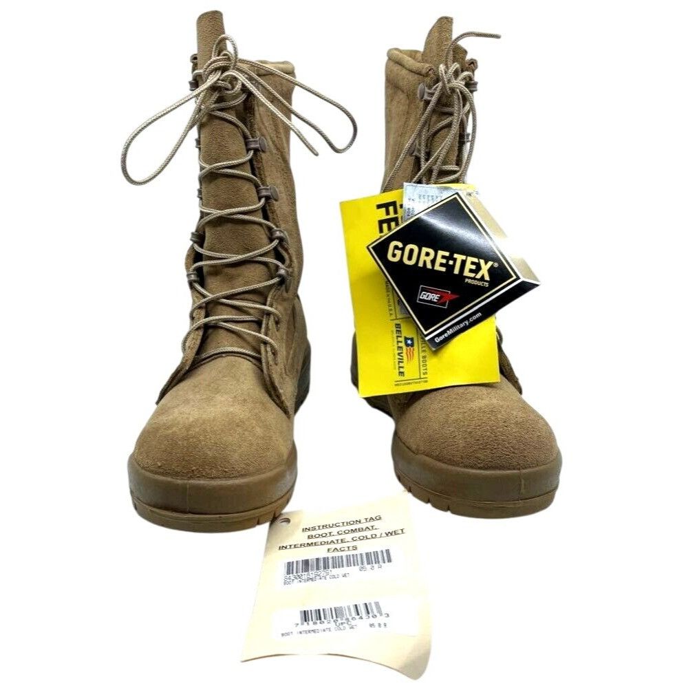 Belleville Belleville Womens Combat Boots Beige Round Toe Mid Calf Lace Size US 5 / IT 35 - 1 Thumbnail