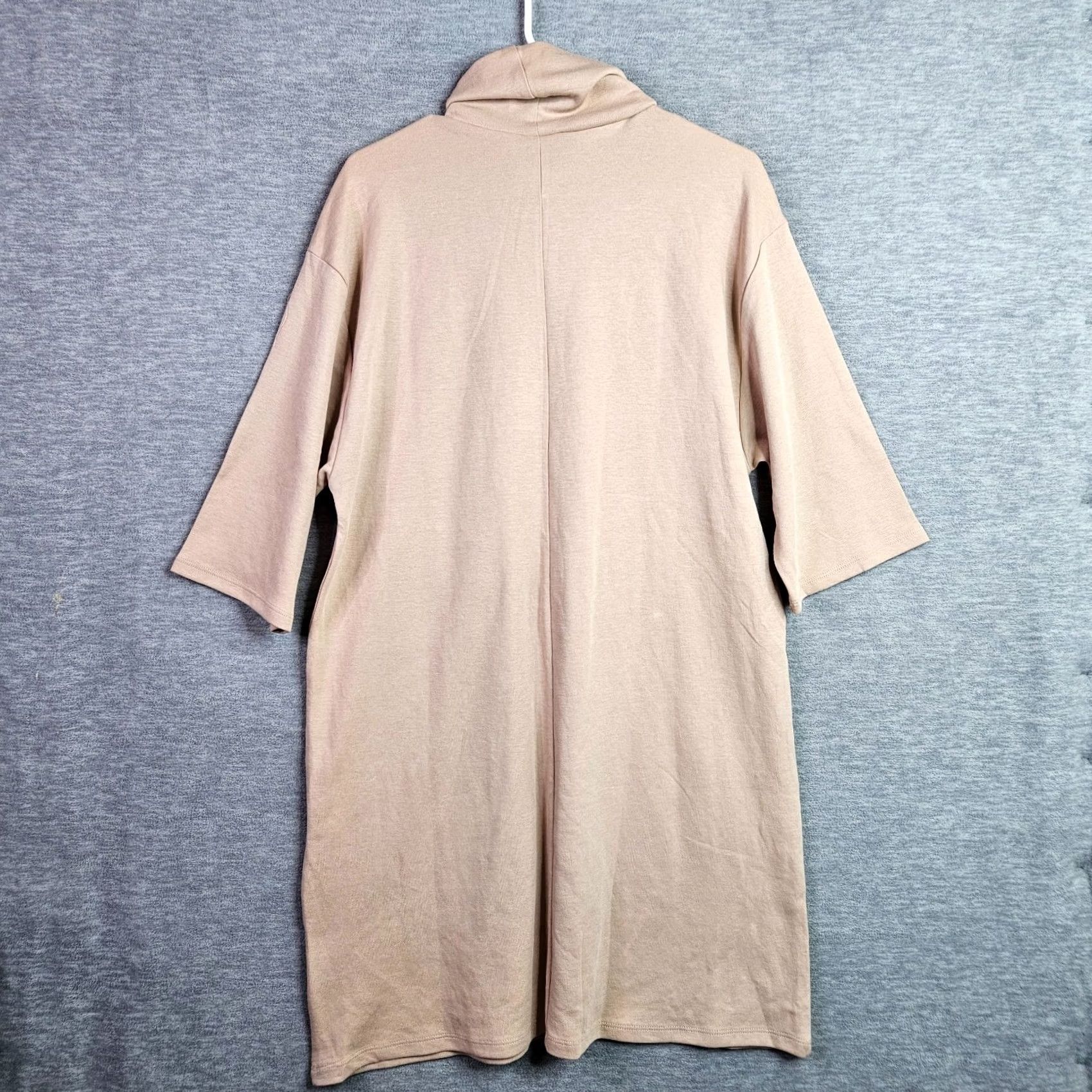 Zara ZARA Beige Knit Turtleneck Women's Dress L Elbow Sleeve Minimalist Modern New Size L / US 10 / IT 46 - 2 Thumbnail
