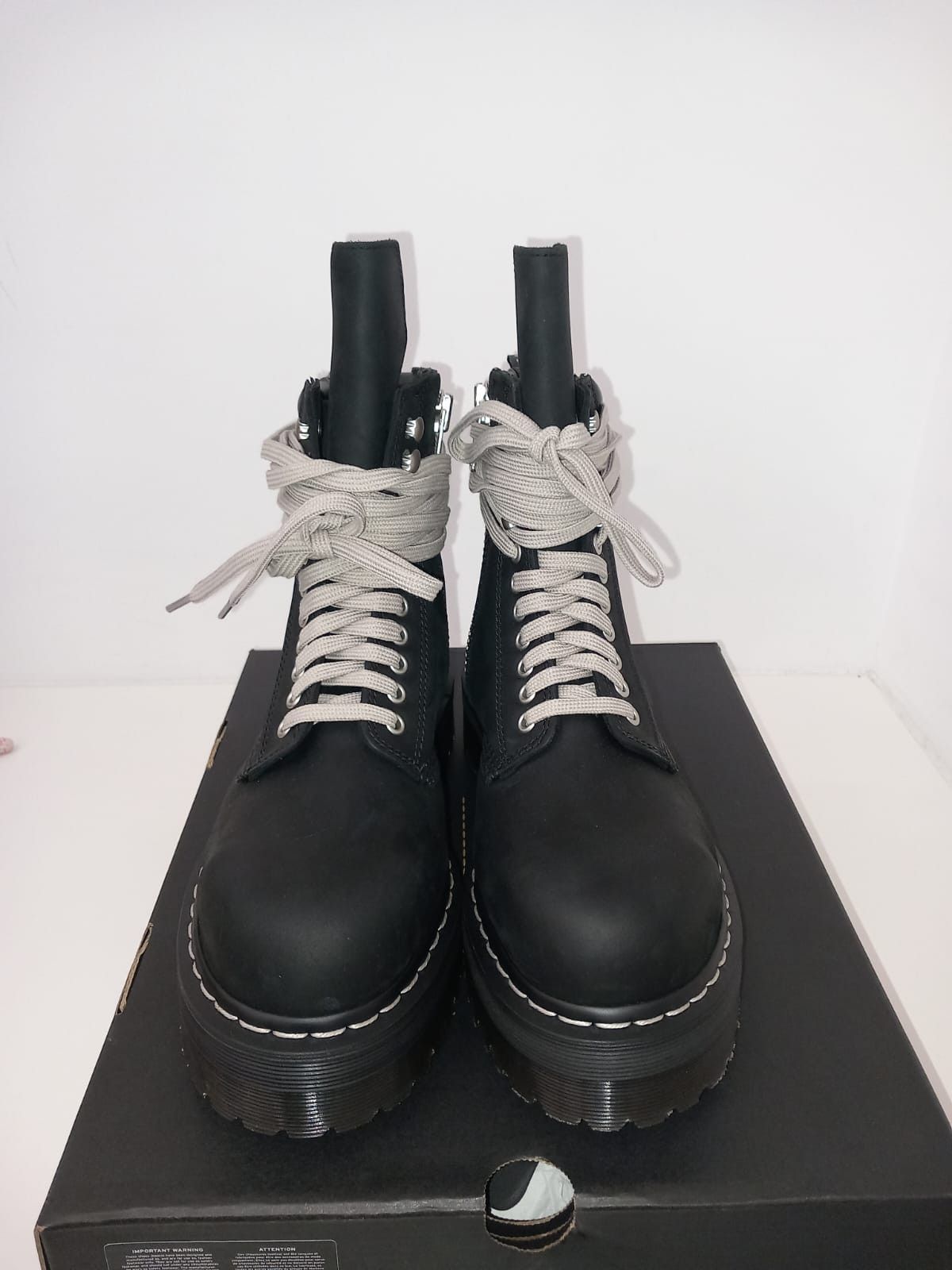 Dr. Martens × Rick Owens QUAD SOLE STEEL TOE BOOTS Size US 6 / EU 39 - 2 Thumbnail