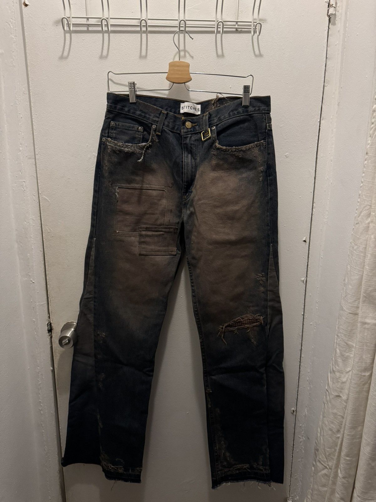 If Six Was Nine Stitches 1of1 Mud/Rust Jeans Size US 32 / EU 48 - 1 Thumbnail