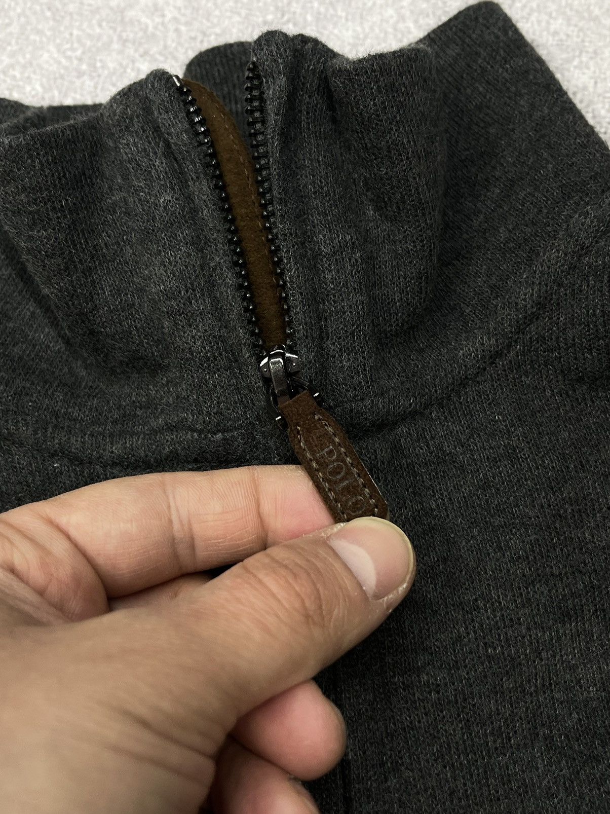 Polo Ralph Lauren × Ralph Lauren Blue Label × Vintage Mens Polo Ralph Lauren Half Zip Sweater Grey Y2K Rugby Size US S / EU 44-46 / 1 - 6 Thumbnail