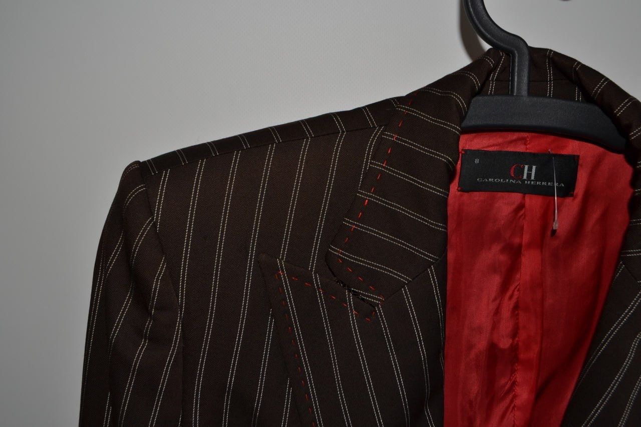 Carolina Herrera Carolina Herrera Brown Striped Blazer jacket women Size 8 Size S / US 4 / IT 40 - 3 Thumbnail