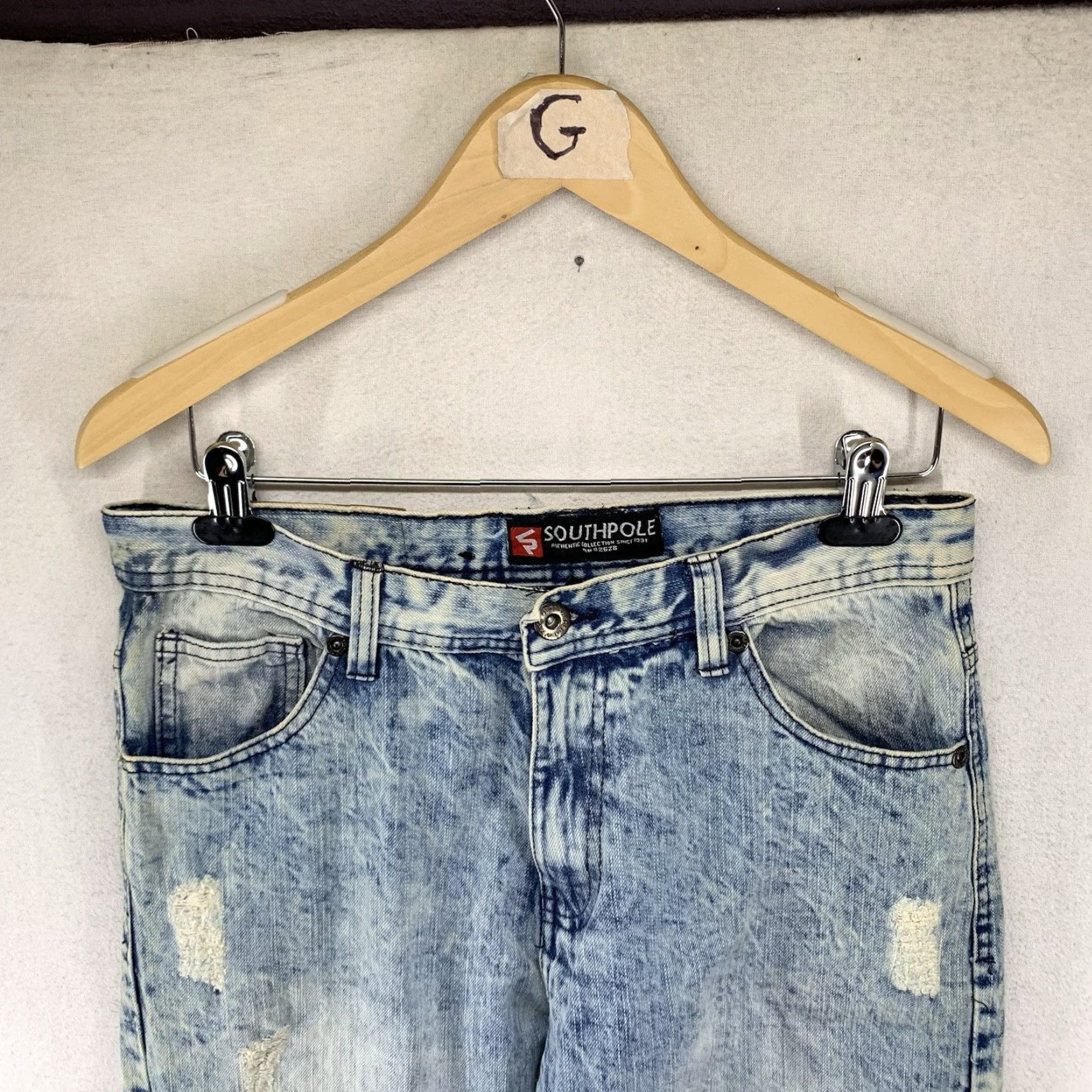 Southpole Southpole Jeans Men's 32x32 Blue Stretch Bleach Acid Stone Wash Straight Leg Size US 32 / EU 48 - 5 Thumbnail
