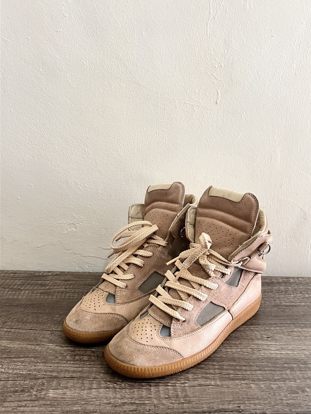 Maison Margiela Leather-Mesh Paneled Sneaks Size US 6 / IT 36 - 1 Thumbnail