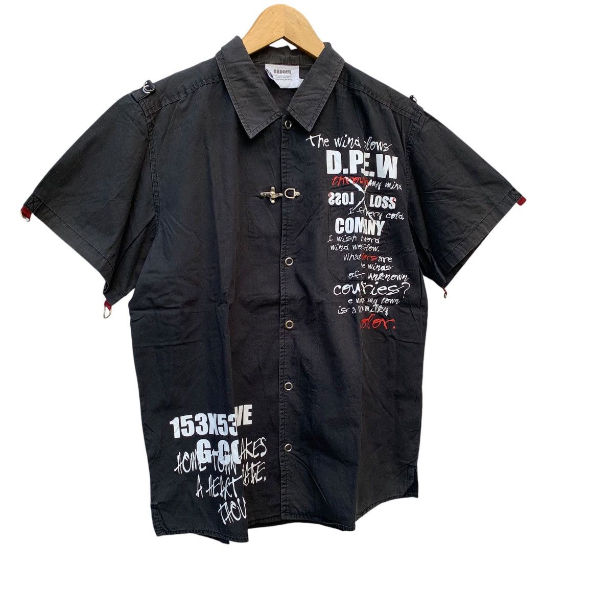If Six Was Nine × Japanese Brand × Le Grande Bleu (L.G.B.) Badger poem punk shirts Size US L / EU 52-54 / 3 - 2 Thumbnail