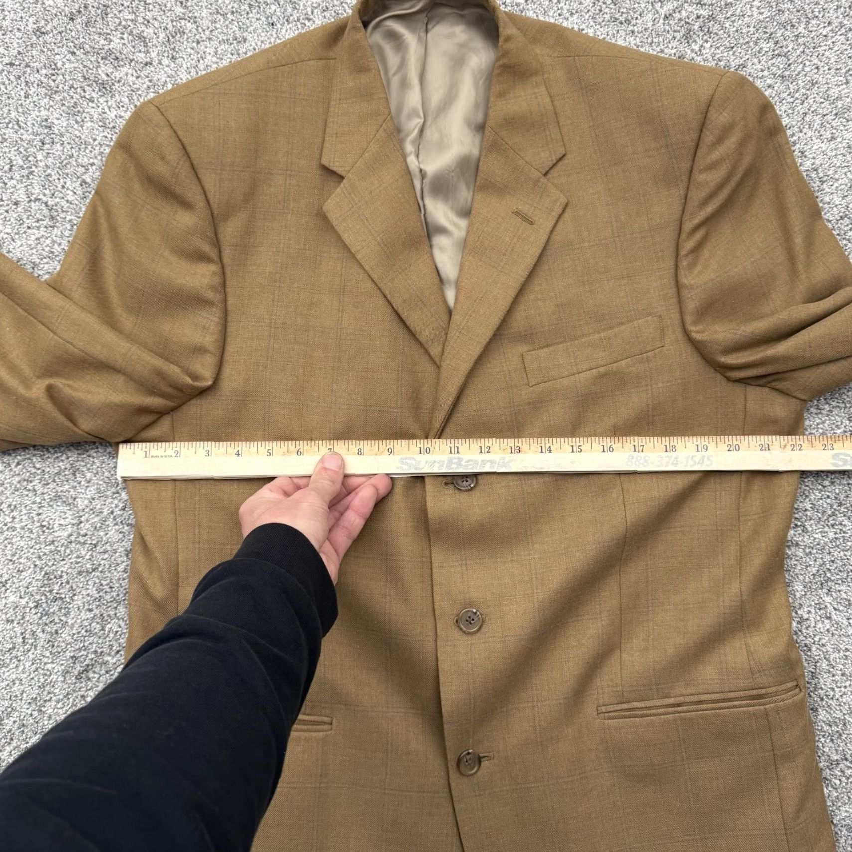 Vintage VINTAGE Axcess Suit Coat Mens 44L Blazer Single-Breasted Notch 3-Button 42 Chest Brown Formal Size 44R - 6 Thumbnail