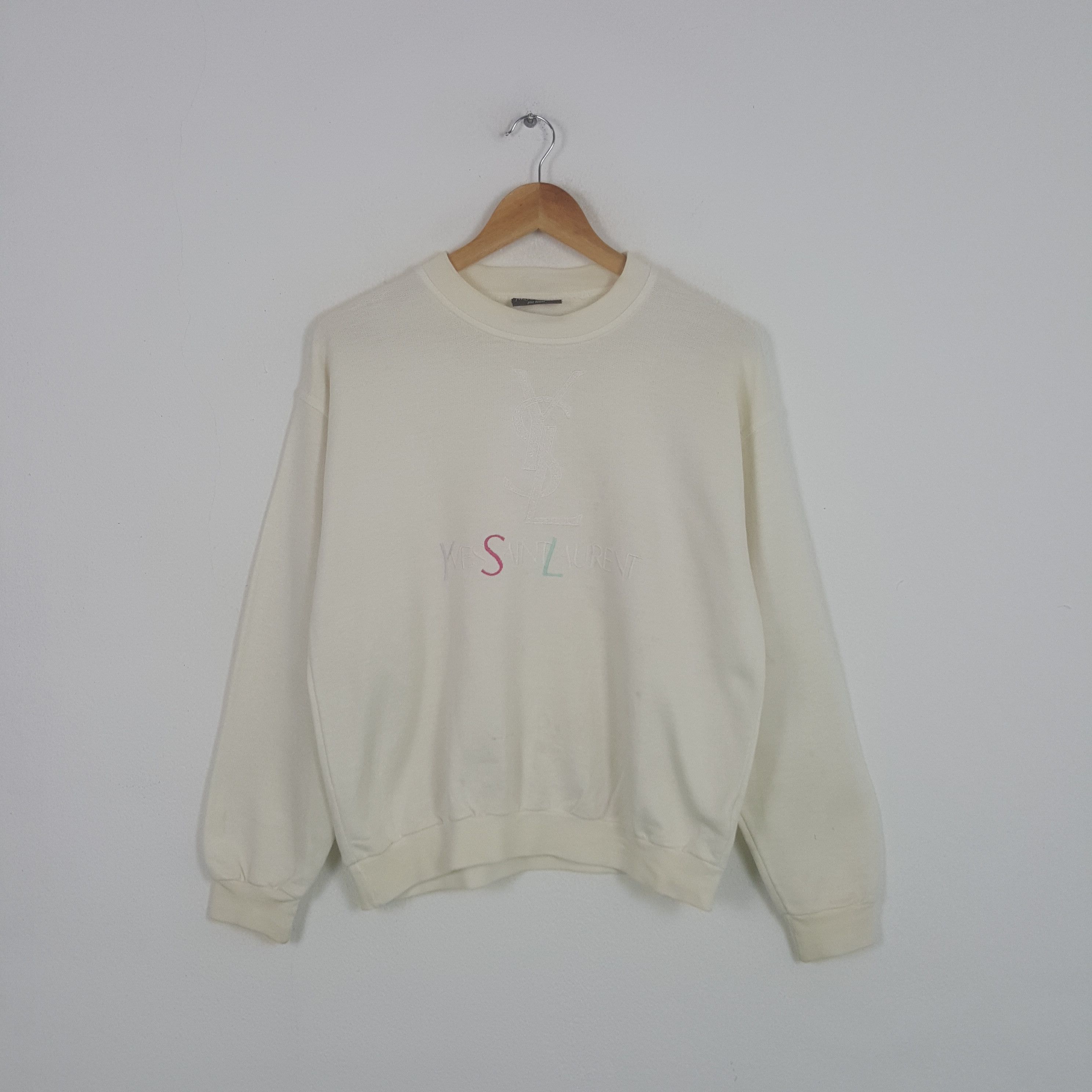 Vintage × Yves Saint Laurent Vintage Yves Saint Laurent Italian Embroidery Sweatshirt Size US M / EU 48-50 / 2 - 1 Thumbnail