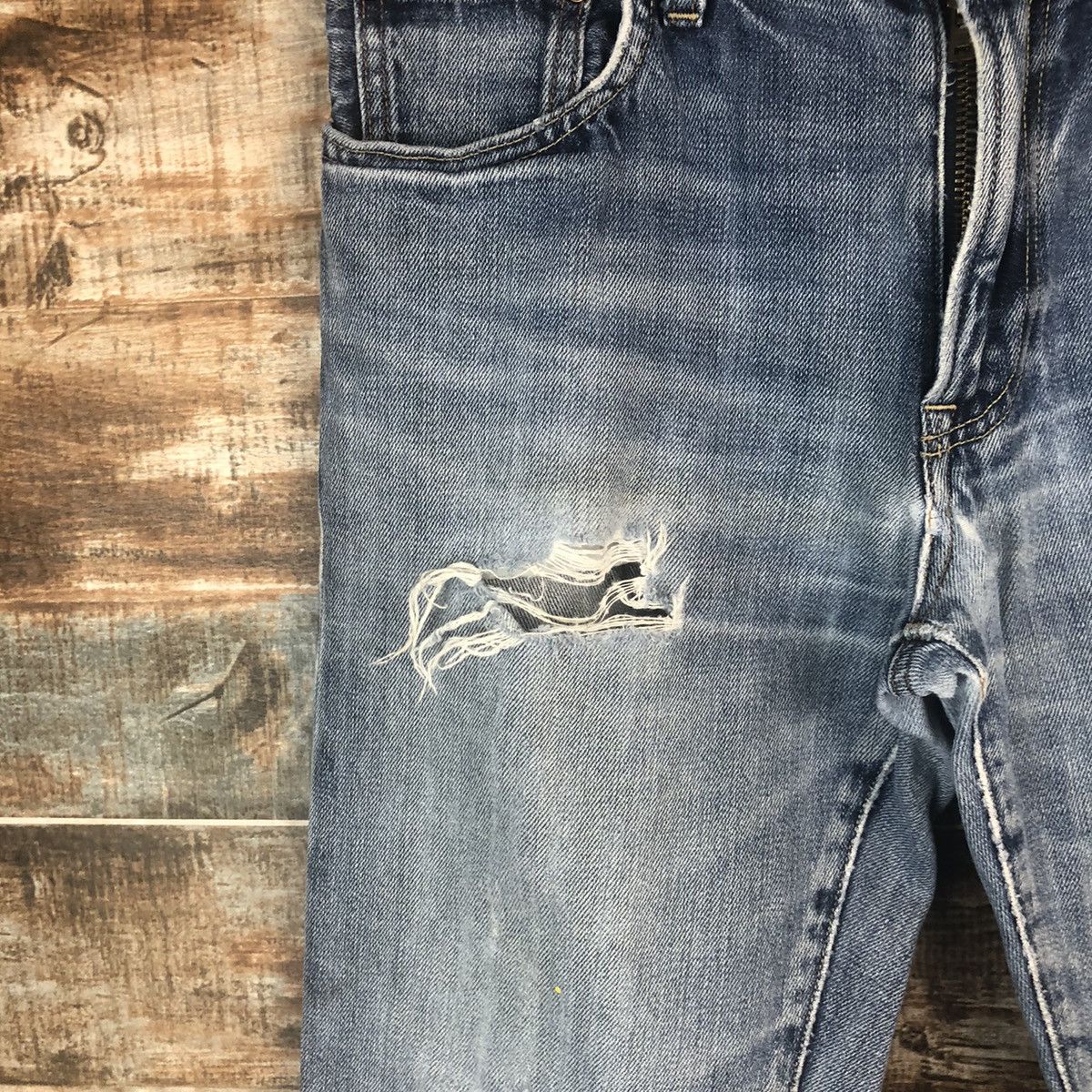 Japanese Brand Uniqlo japan ripped Distressed Denim Pants #A1394 Size US 31 - 9 Thumbnail