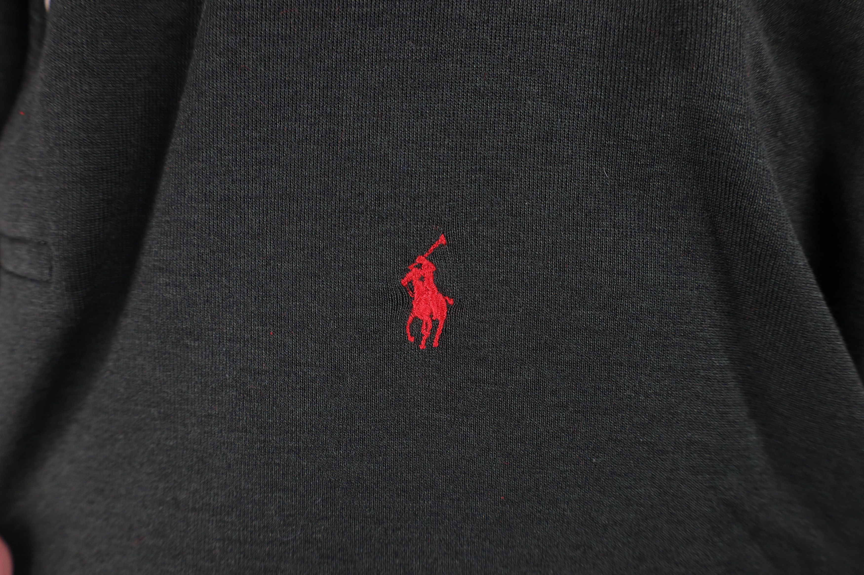 Ralph Lauren × Vintage Vintage 90s Ralph Lauren Knit Long Sleeve Polo Dark Green Size US XL / EU 56 / 4 - 4 Thumbnail