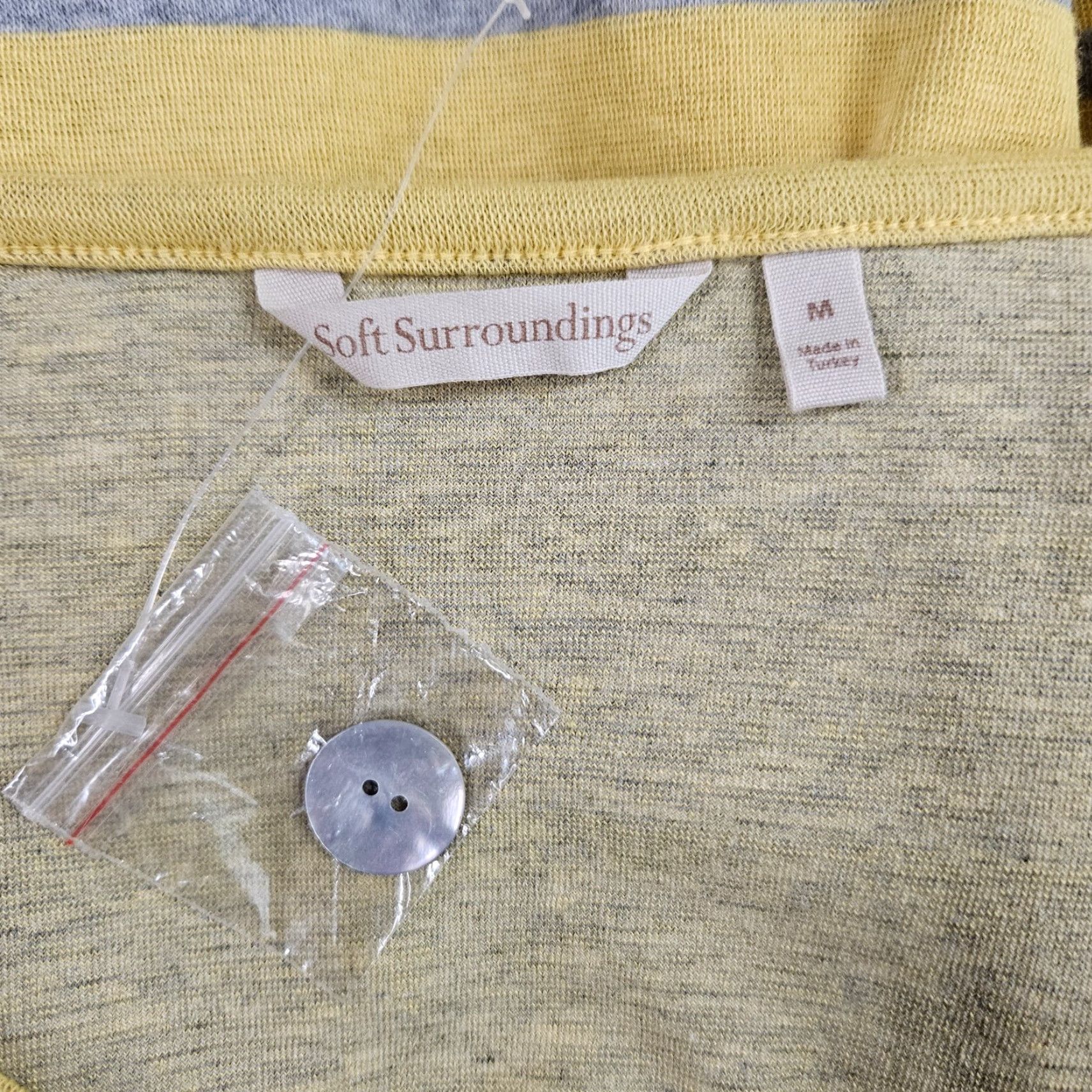 Soft Surroundings Soft Surroundings Parker Tunic Blouse Yellow Gray Stripe Long Sleeve M Womens Size M / US 6-8 / IT 42-44 - 6 Thumbnail