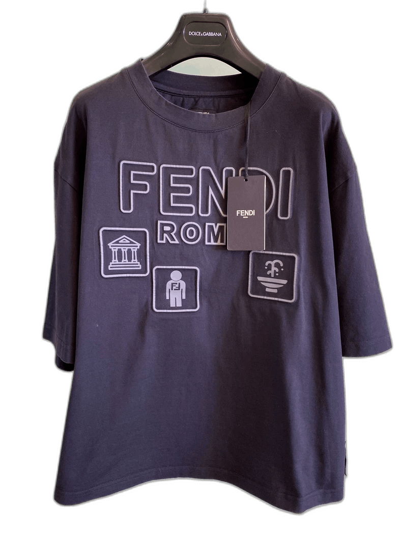 Fendi FENDI Logo Print Knit Short Sleeve T-shirt Size ONE SIZE - 1 Thumbnail