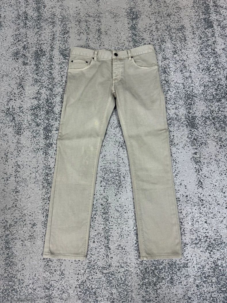 Prada Prada Gray and white leather brand casual trousers 2501-Nex Size US 31 - 1 Thumbnail