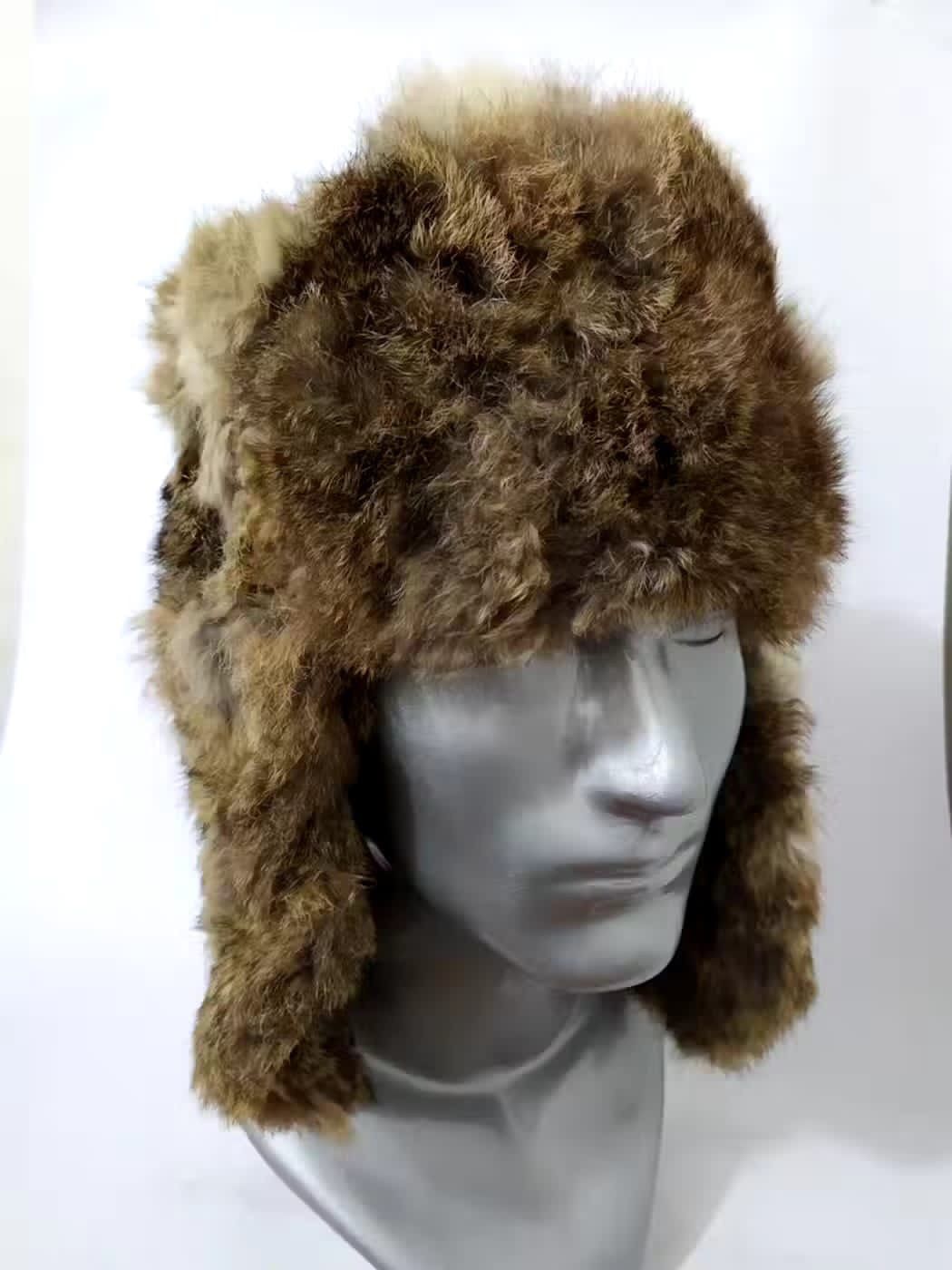Other Luxury Vintage Soviet Army Design Real Fur Trapper Hat Size ONE SIZE - 2 Thumbnail