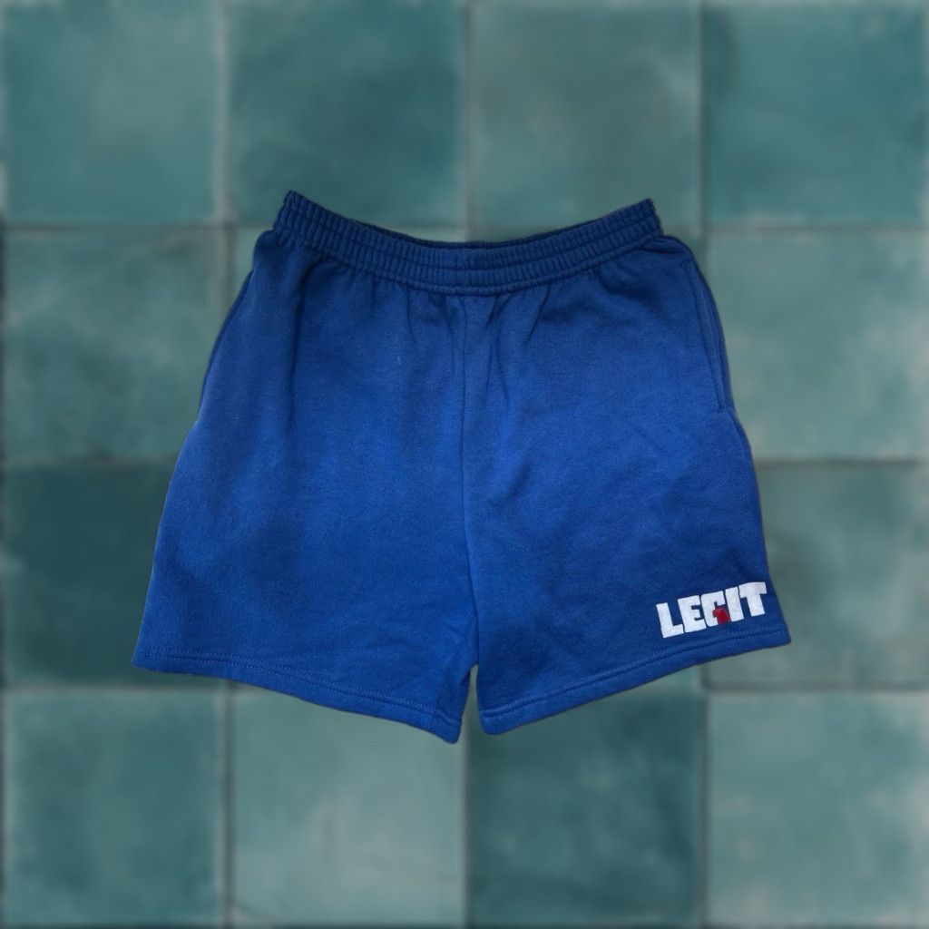 Russell Athletic VINTAGE Russell Athletic Coaches Shorts Mens M Blue 90s USA Drawstring Side Pockets White Red Flocked Logo Size US 31 - 1 Thumbnail