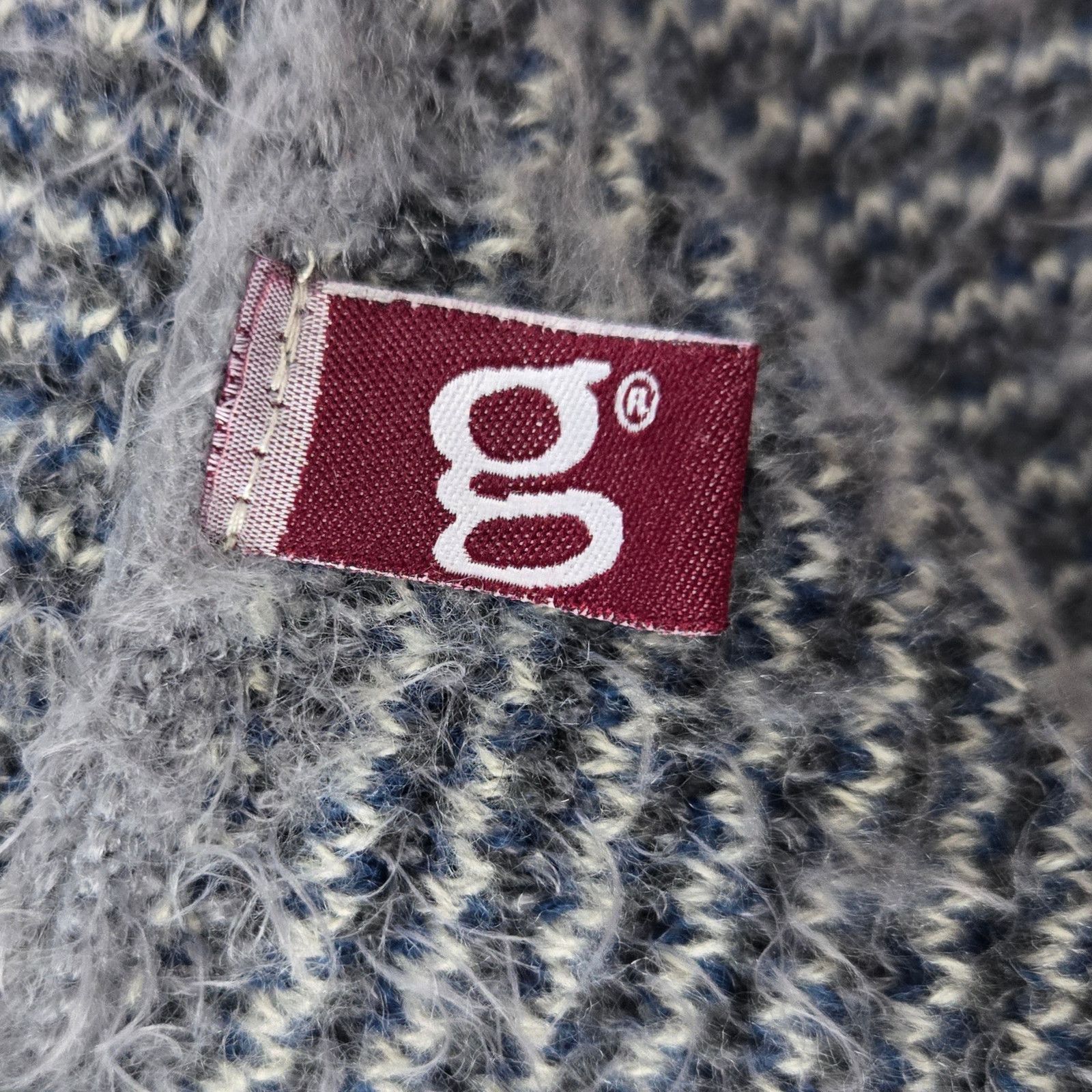 Other Y2K Gray Fuzzy Acrylic Poncho Abstract Dash Pattern One Size Size ONE SIZE - 5 Thumbnail