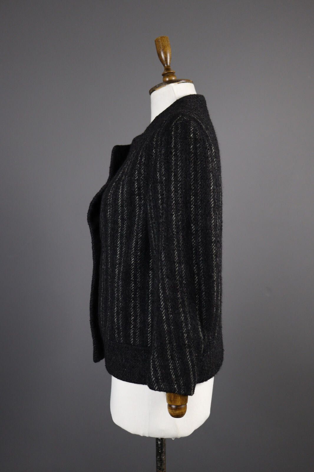 Valstar Vintage Vita by Valstar Wool Gray Stripe Coat Jacket Size L Size L / US 10 / IT 46 - 5 Thumbnail