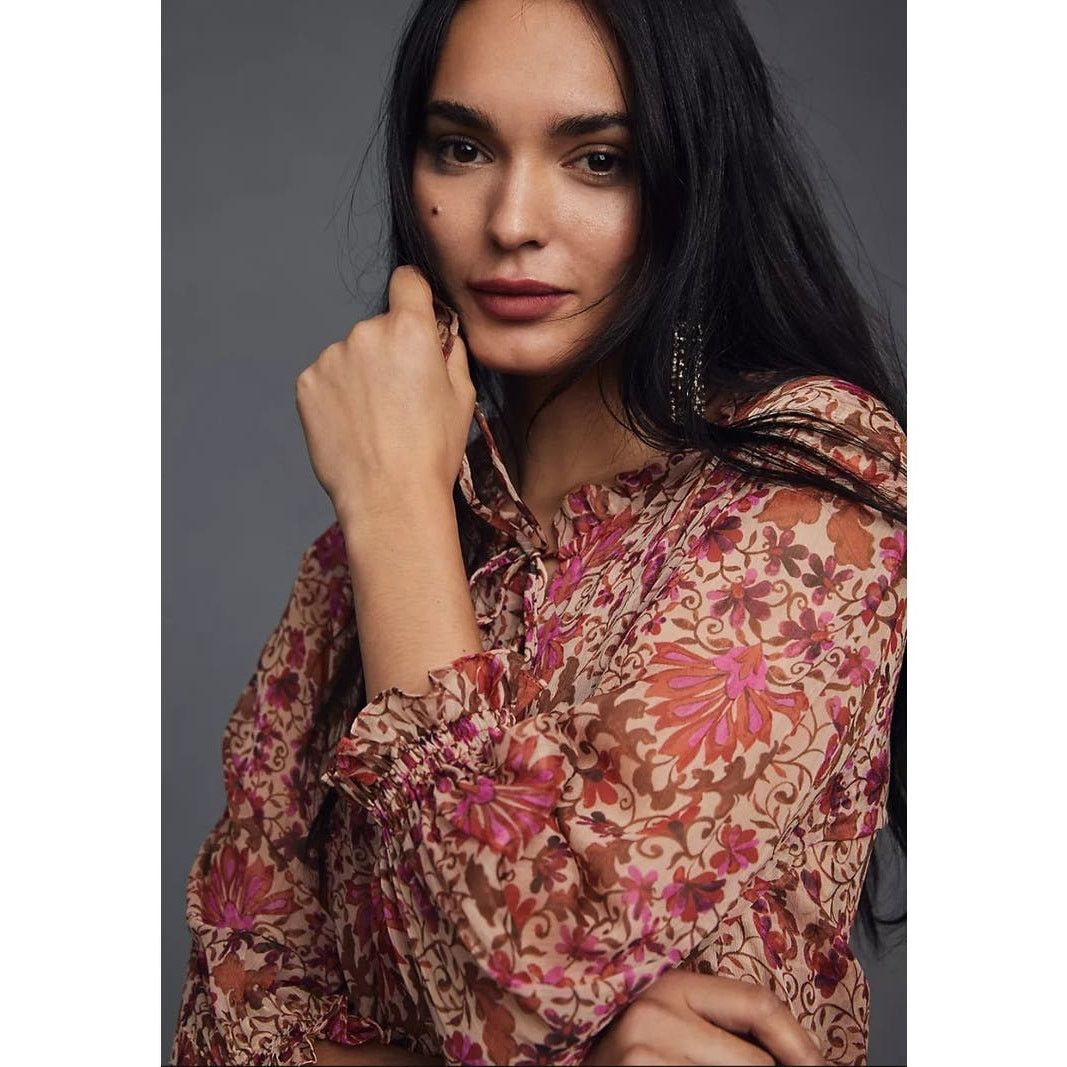 Anthropologie New Anthropologie MISA V-Neck Mini Dress $435 MEDIUM Red Size M / US 6-8 / IT 42-44 - 3 Thumbnail