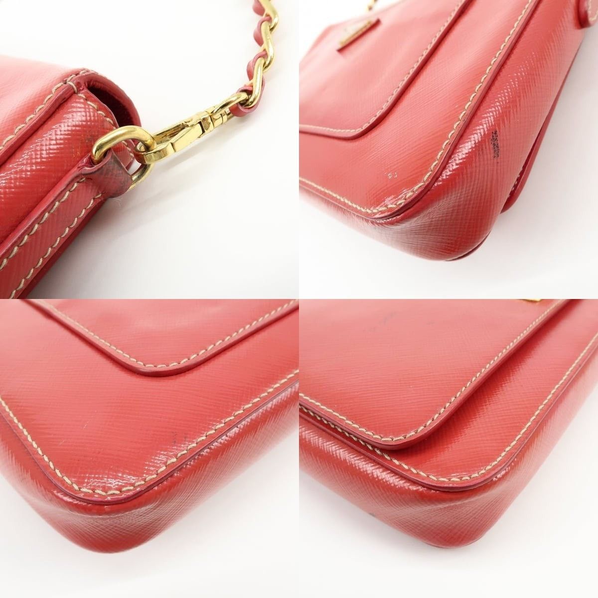 Prada Prada Saffiano Flap Bag Red Size ONE SIZE - 5 Thumbnail