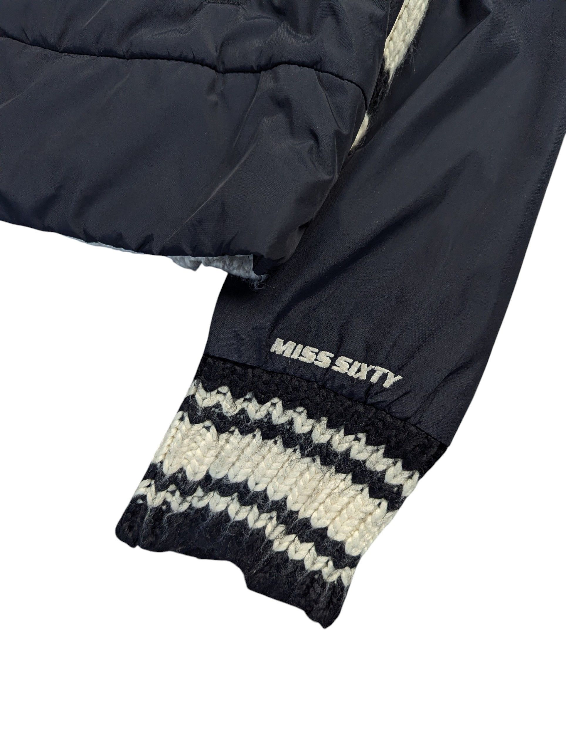 Vintage Y2K Miss Sixty Wool Knit Zipper Jacket Size M in Black, Women's — image 3 of 6