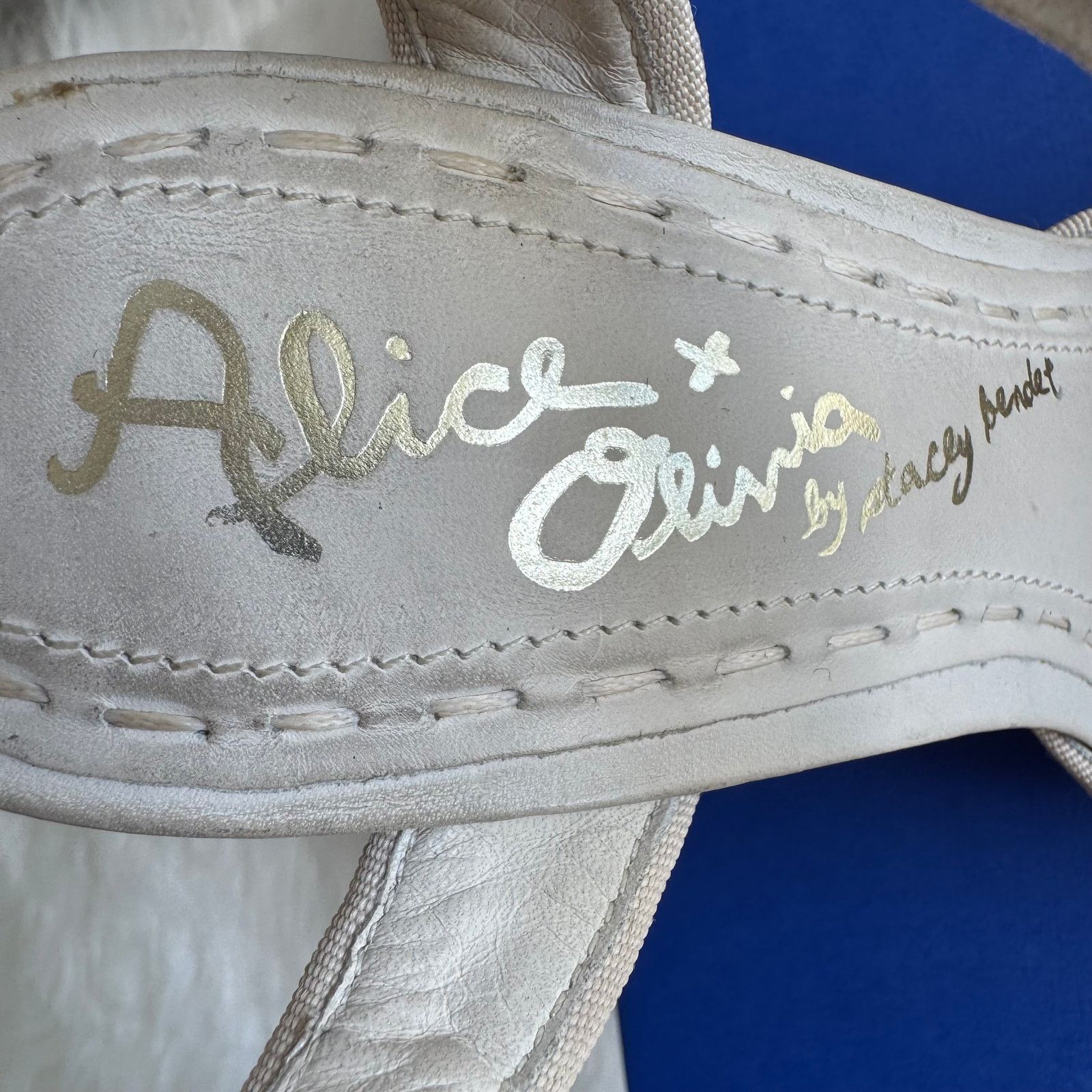 Alice + Olivia Alice + Olivia Lena Ivory Lace Ankle Strap Platform Heels Size US 8.5 / IT 38.5 - 11 Thumbnail