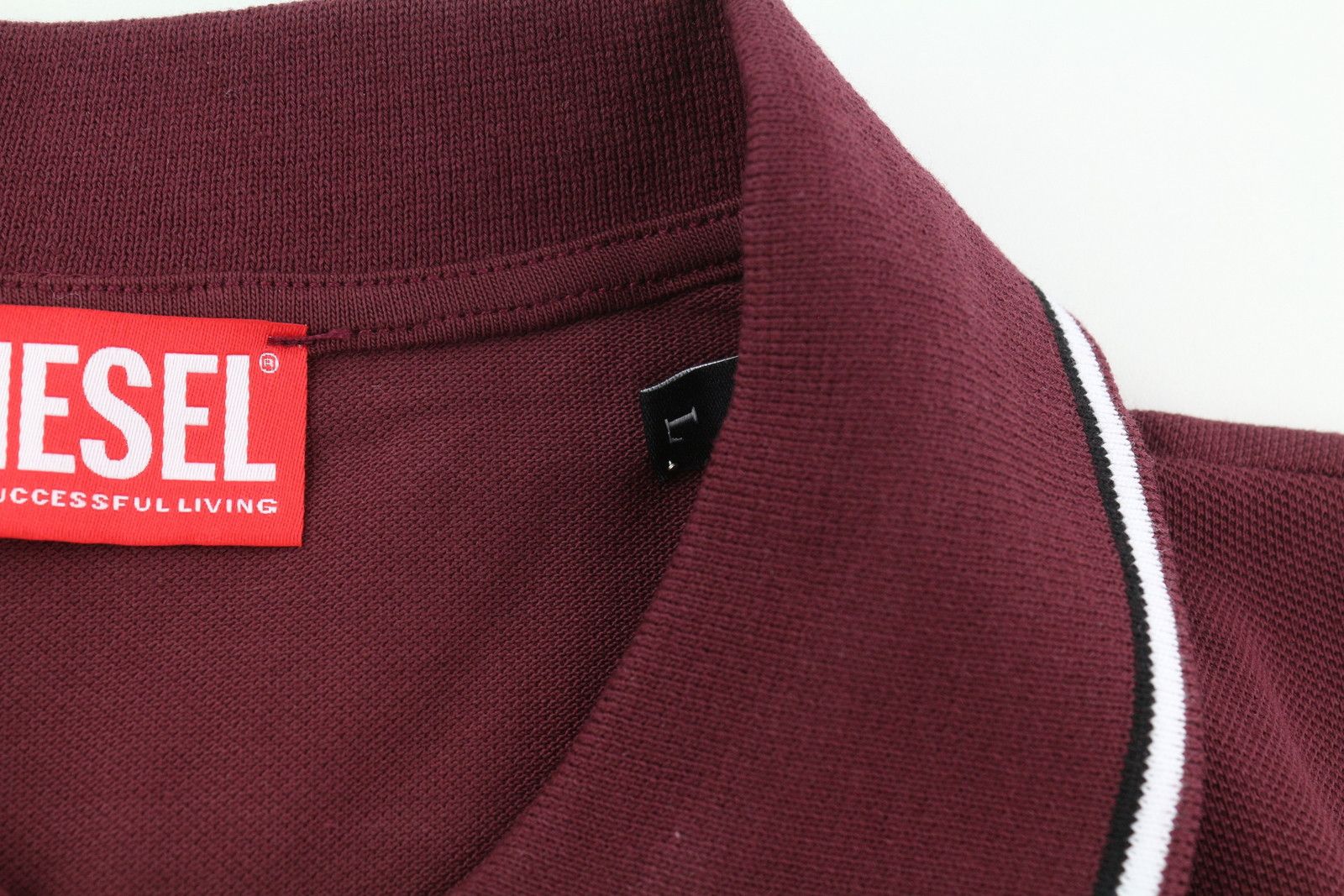 Diesel T-SMITH-D L Burgundy Polo Neck Logo T-Shirt 41158 Size US L / EU 52-54 / 3 - 9 Thumbnail