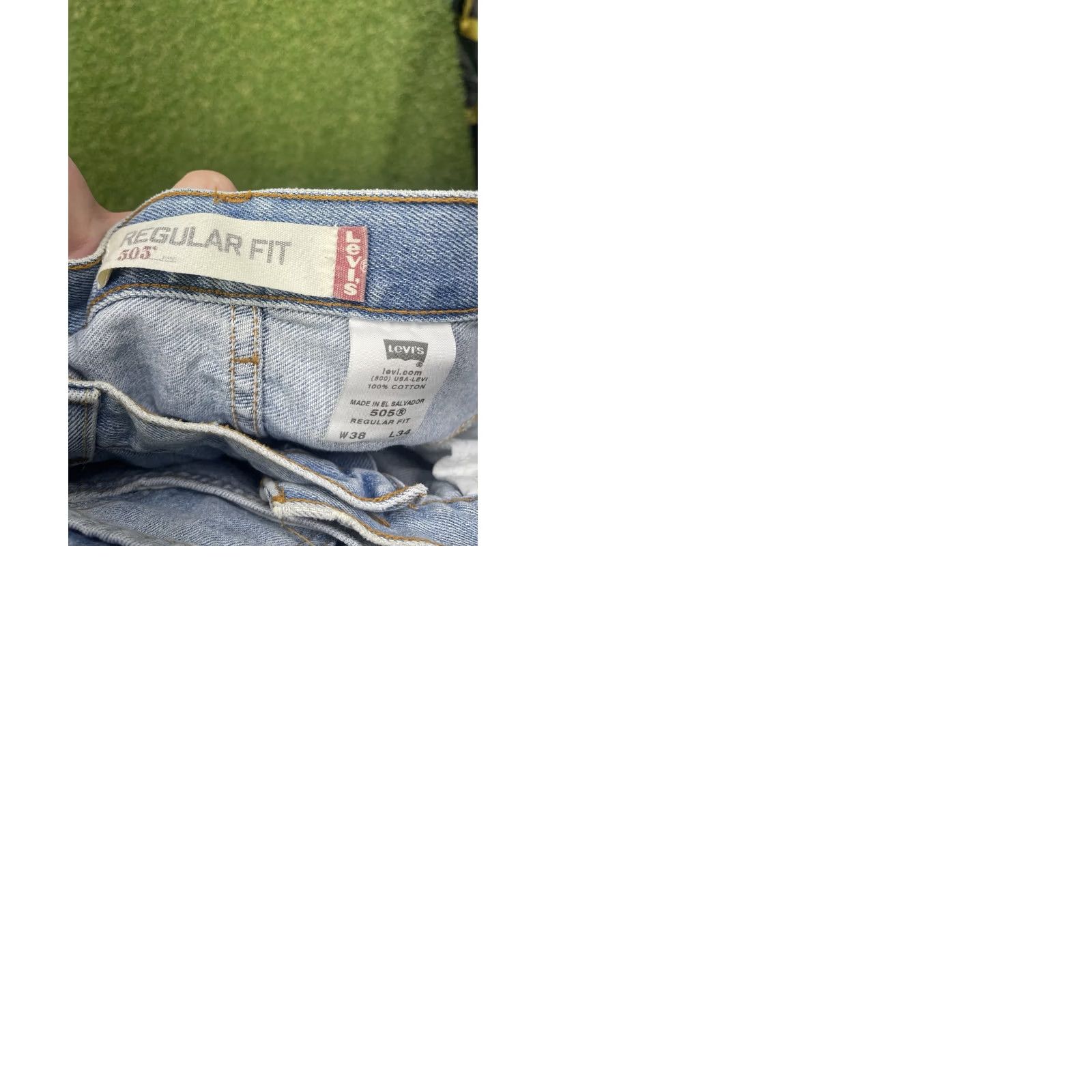 Levi's Levi's 505 Jeans Mens 38x34 Denim Regular Fit Straight Blue Light Wash 90s Retro Size US 38 / EU 54 - 9 Thumbnail