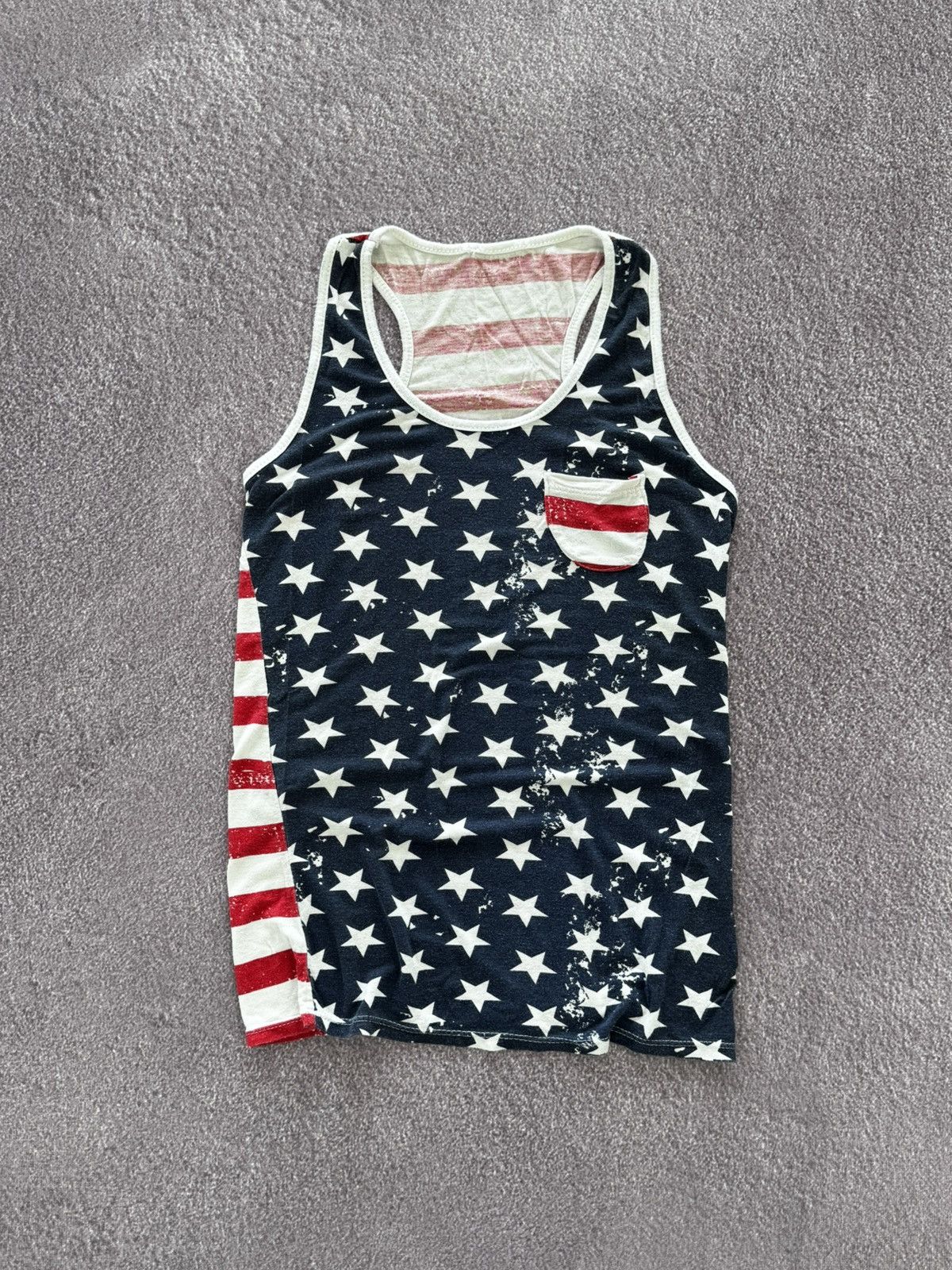 Japanese Brand 00’s Avant Garde Y2K USA Flag Glam Tank Top Size S / US 4 / IT 40 - 1 Thumbnail