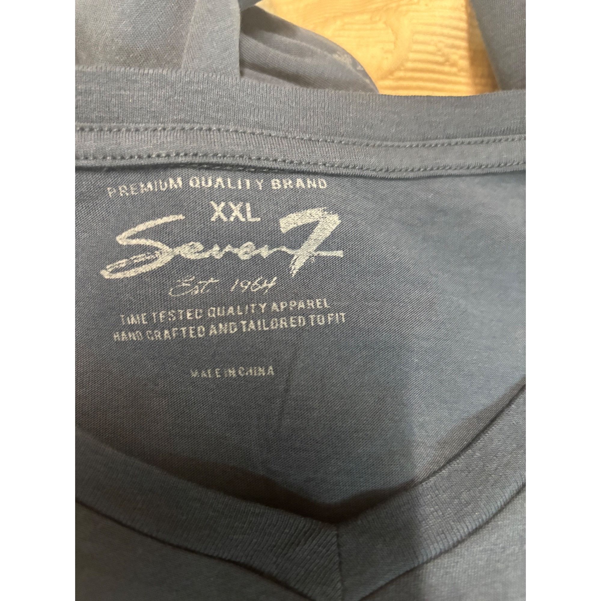 Other Seven7 Men’s V-neck Long Sleeve Graphic Cotton Tee, Indigo, Size US XL / EU 56 / 4 - 7 Thumbnail