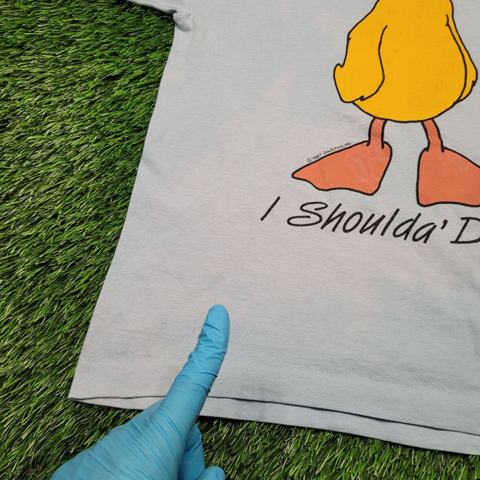 Vintage VTG 1987 "I Shoulda' Duck" Funny T-Shirt Mens XS / Womens S Size US XS / EU 42 / 0 - 6 Thumbnail