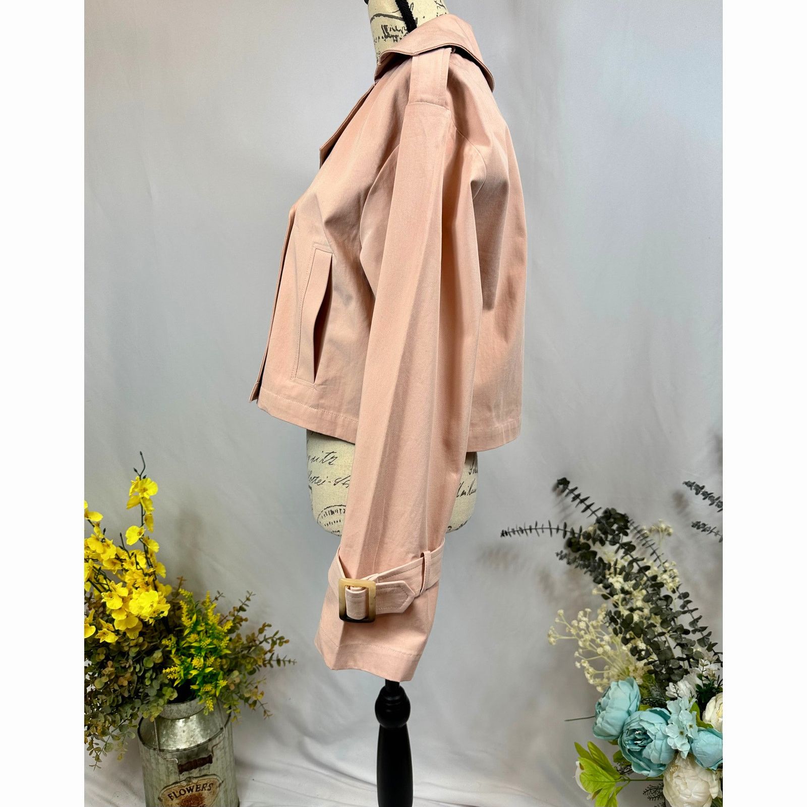 Other Elodie Eleanor Cropped Buckle Cuff Trench Coat Baby Pink M Size M / US 6-8 / IT 42-44 - 7 Thumbnail