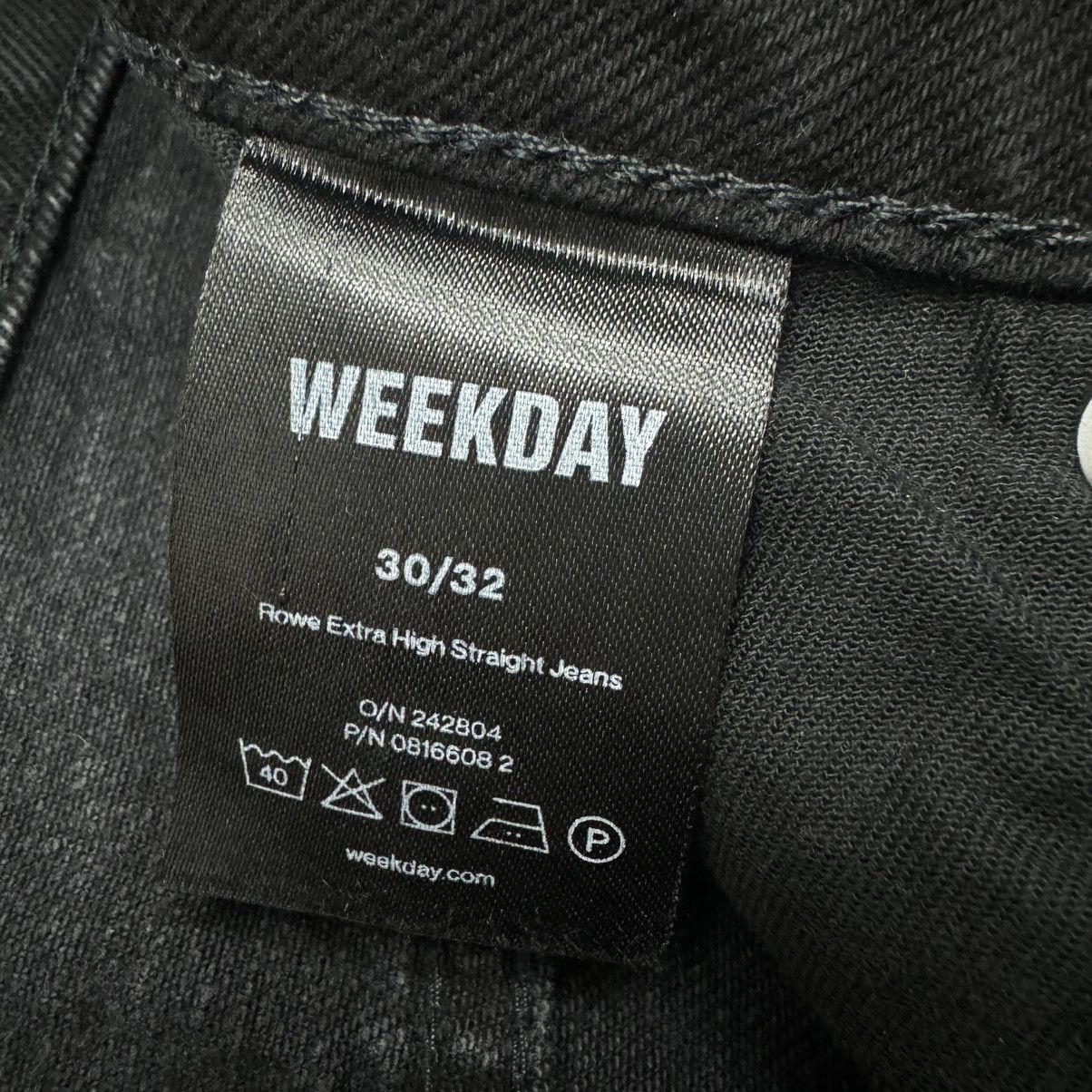 Other Rare Weekday Rowe Extra High Straight Black Denim Jeans Size US 30 / EU 46 - 13 Thumbnail