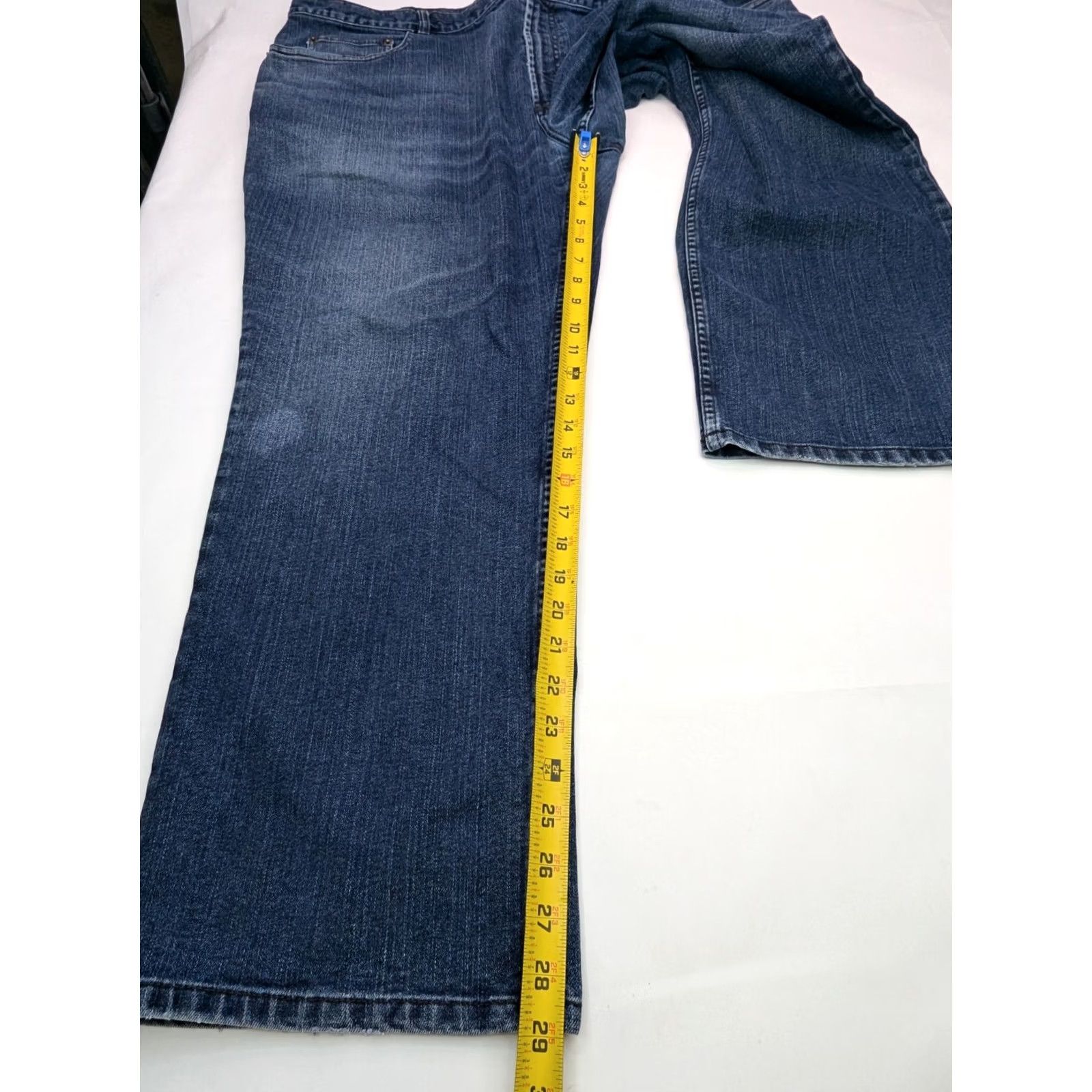 Jos. A. Bank Jos. A. Bank Tailored Fit Straight Jeans Men 48x29 Denim Blue 5-Pocket Zip Button Twill Regular 90s Style Pants Size US 32 / EU 48 - 3 Thumbnail