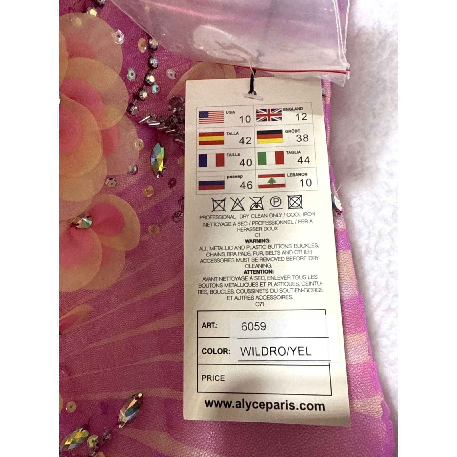 Vintage Alyce Paris Prom Dress Gown Style 6059 Wildrose Pink Size 10 Womens Size ONE SIZE - 6 Thumbnail