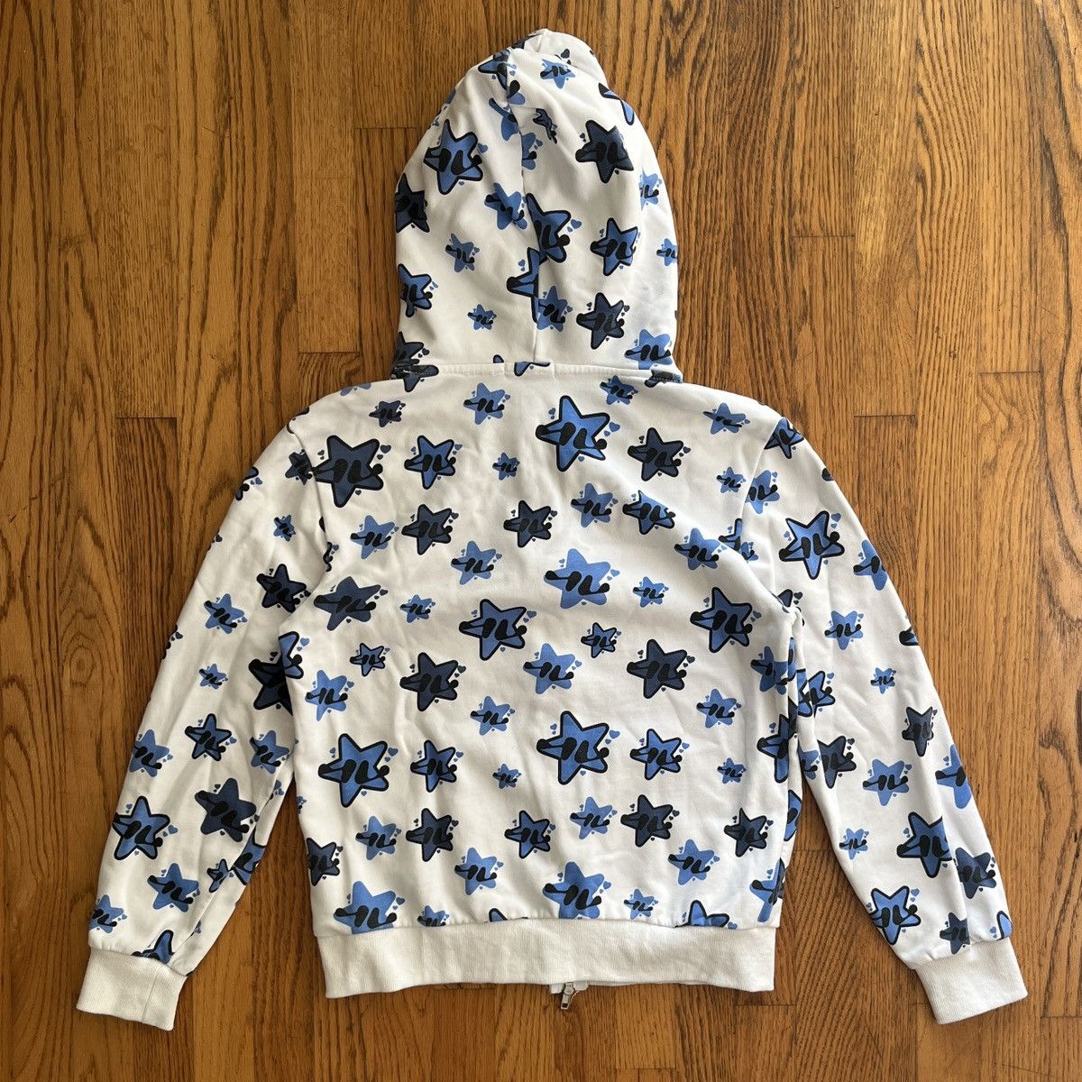 Japanese Brand YLSK White Star Print Zip Up Hoodie Size US S / EU 44-46 / 1 - 3 Thumbnail