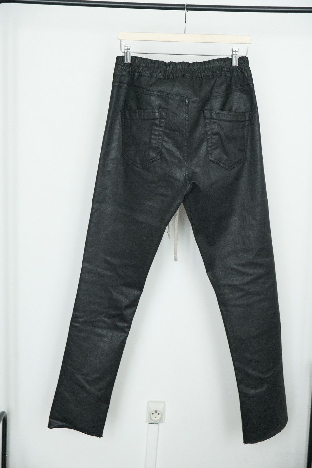 Rick Owens DRKSHDW slit cut waxed pants
