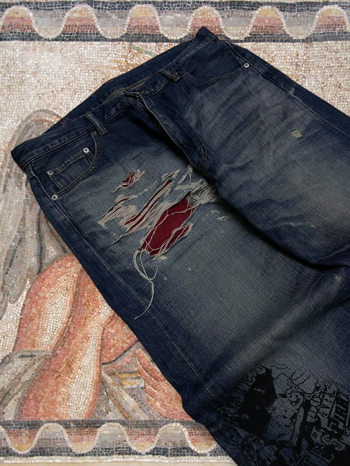 Swagger Vintage Og Japan Designer Swagger Anarchy Distressed Denim Size US 35 - 7 Thumbnail