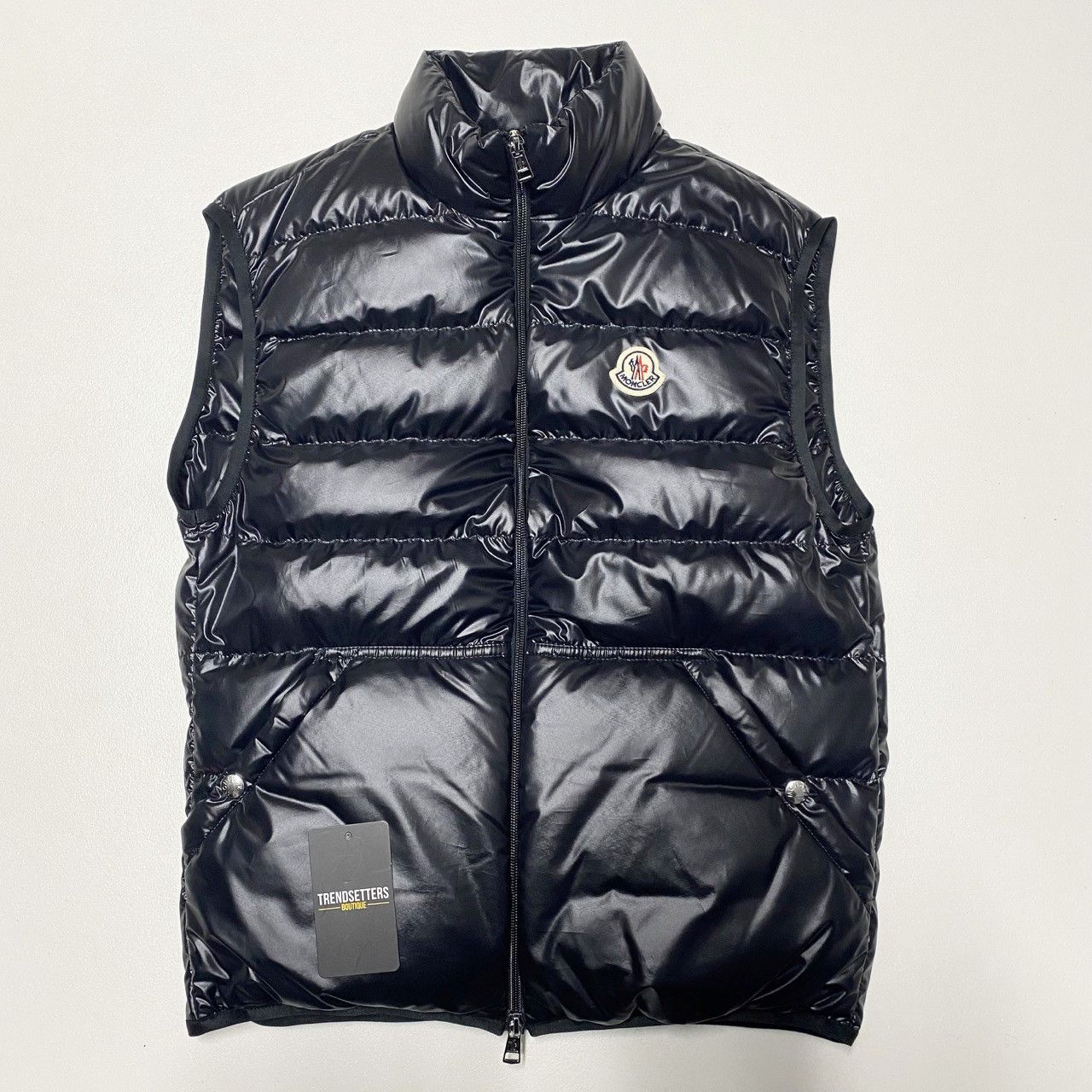 image of Moncler Aube Mens Down Vest Jacket Size 1 S Small Black