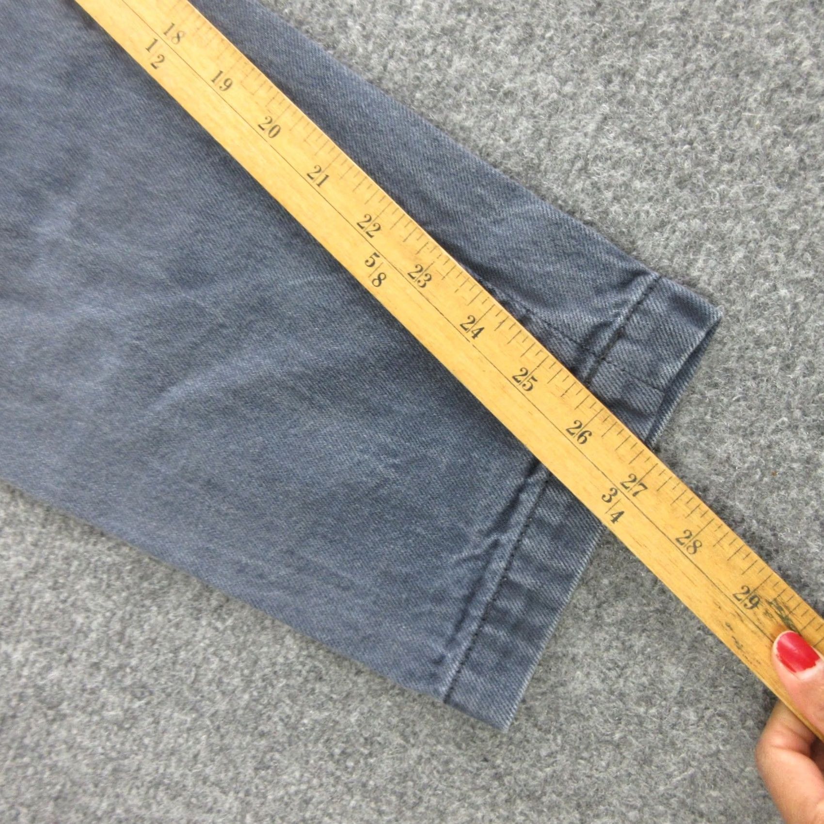Denime Matias Jeans Mens 34x26 Gray Relaxed Tapered Selvedge Denim Pants Made USA Size US 31 - 6 Thumbnail