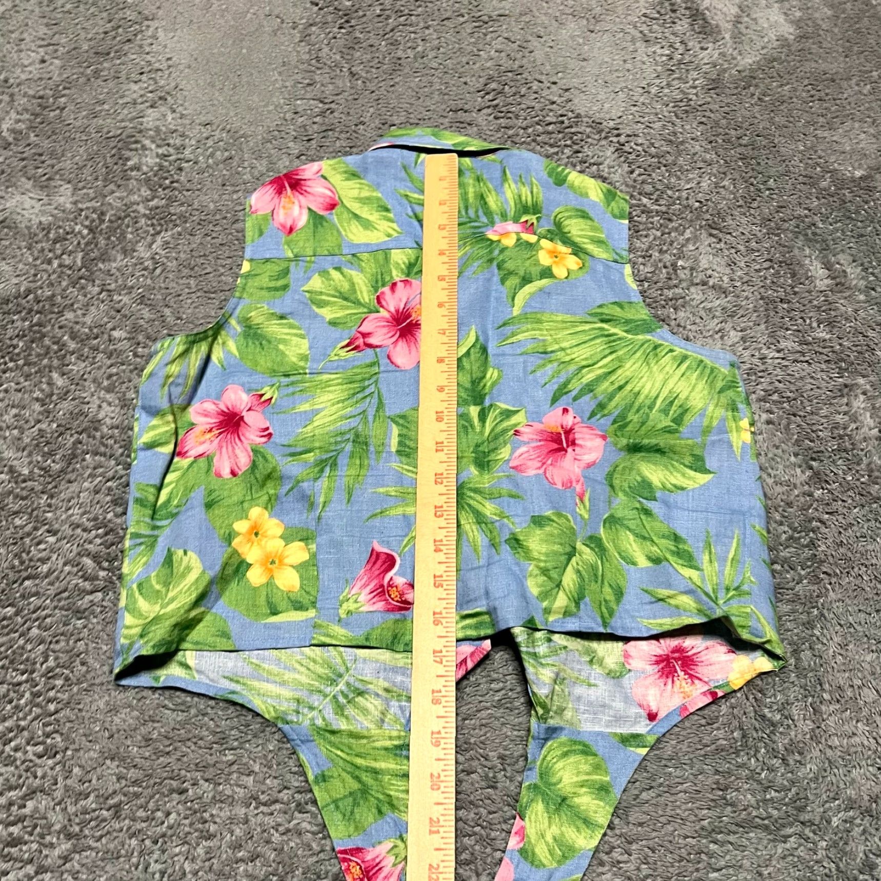 Ralph Lauren Lauren Ralph Lauren Shirt Womens 8P Tank Petite Green Linen Tropical Floral Aloha Casual Women Size M / US 6-8 / IT 42-44 - 4 Thumbnail