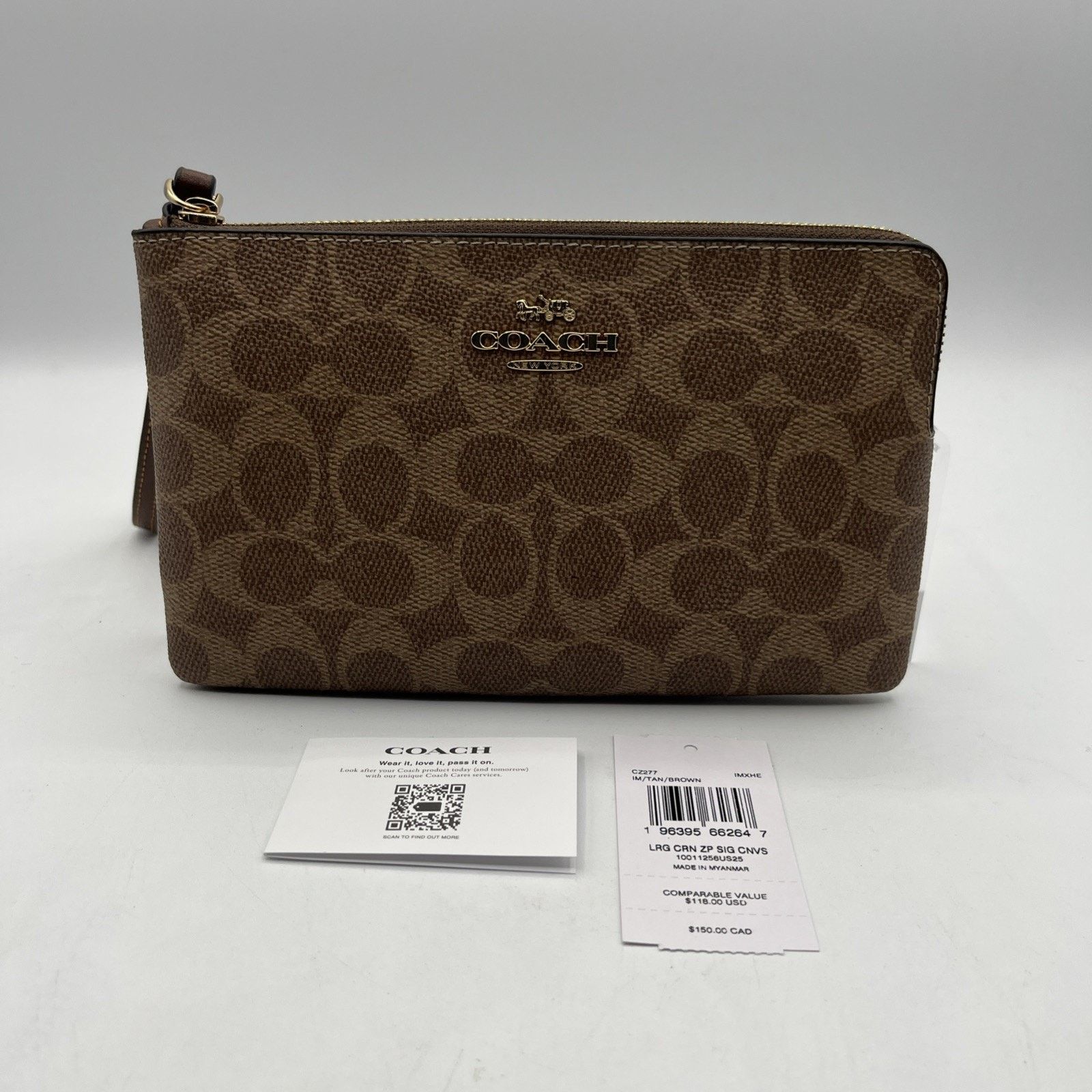 Coach NEW! Authentic! Brown/Black COACH Signature PVC Wristlet Size ONE SIZE - 1 Thumbnail