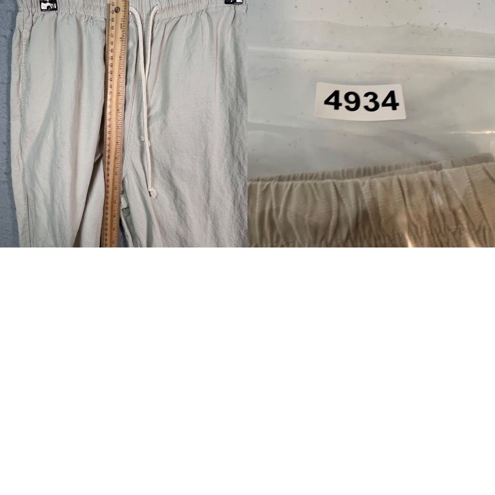 Uniqlo Uniqlo Womens Small Beige Linen Cotton Blend Elastic Waist Wide-Leg Pants 26-27 Inseam 28 Polyester Free Size 28" / US 6 / IT 42 - 8 Thumbnail